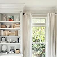 Vista 4 de Barras de cortina para ventanas de 32-48 pulgadas, juego de barras de cortina decorativas de 5/8 pulgadas, barra de cortina de metal resistente