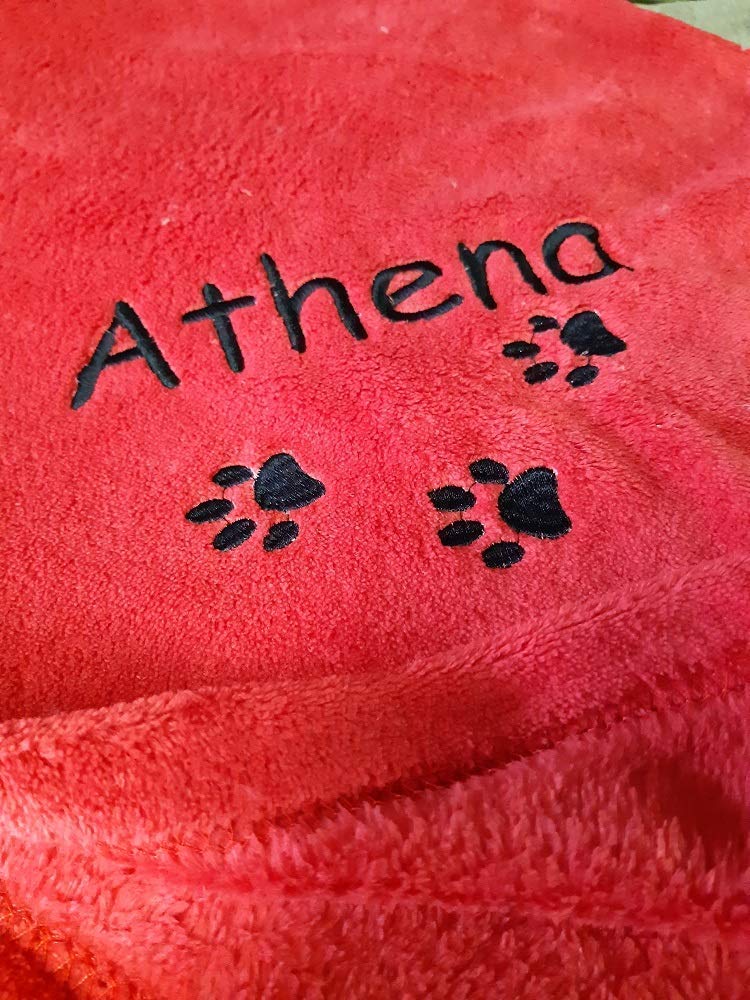 Couverture personnalisée pour Chien avec Son nom, 3 Dimensions, Motifs au Choix, Plaid, Protection canapé Fauteuil, Confortable, Polaire