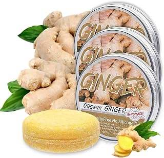 Ginger Hair Shampoo Bar,Natural Organic Ginger Hair Shampoo Bar,Control Oil,Nourishes and Moisturizes Hair,for All Hair Types(3Pcs)