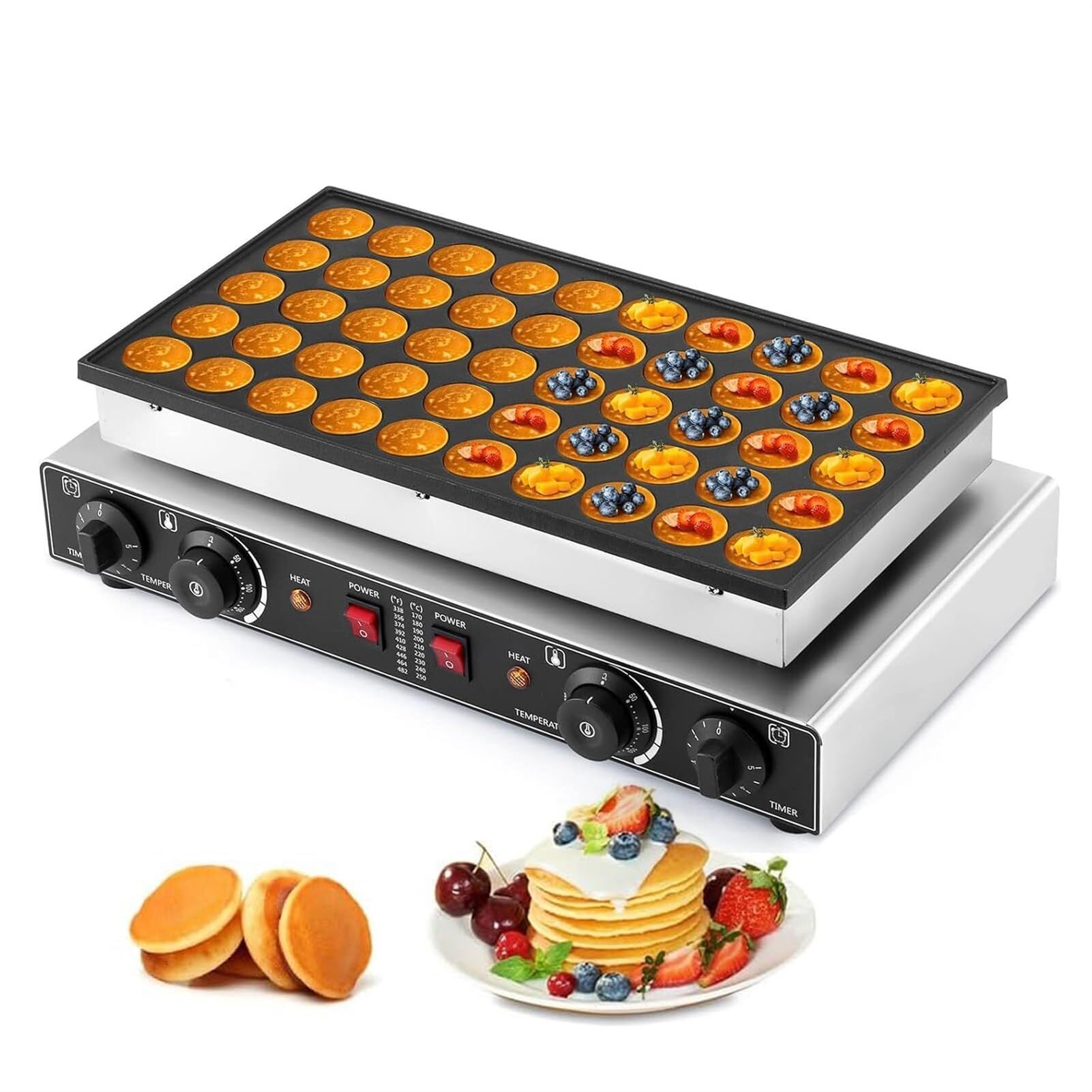 50 Pezzi Mini fornetto Commerciale per Pancake Olandesi, Macchina per la Preparazione di poffertjes antiaderenti, Macchina elettrica per la Preparazione di dorayaki e Waffle per cu,