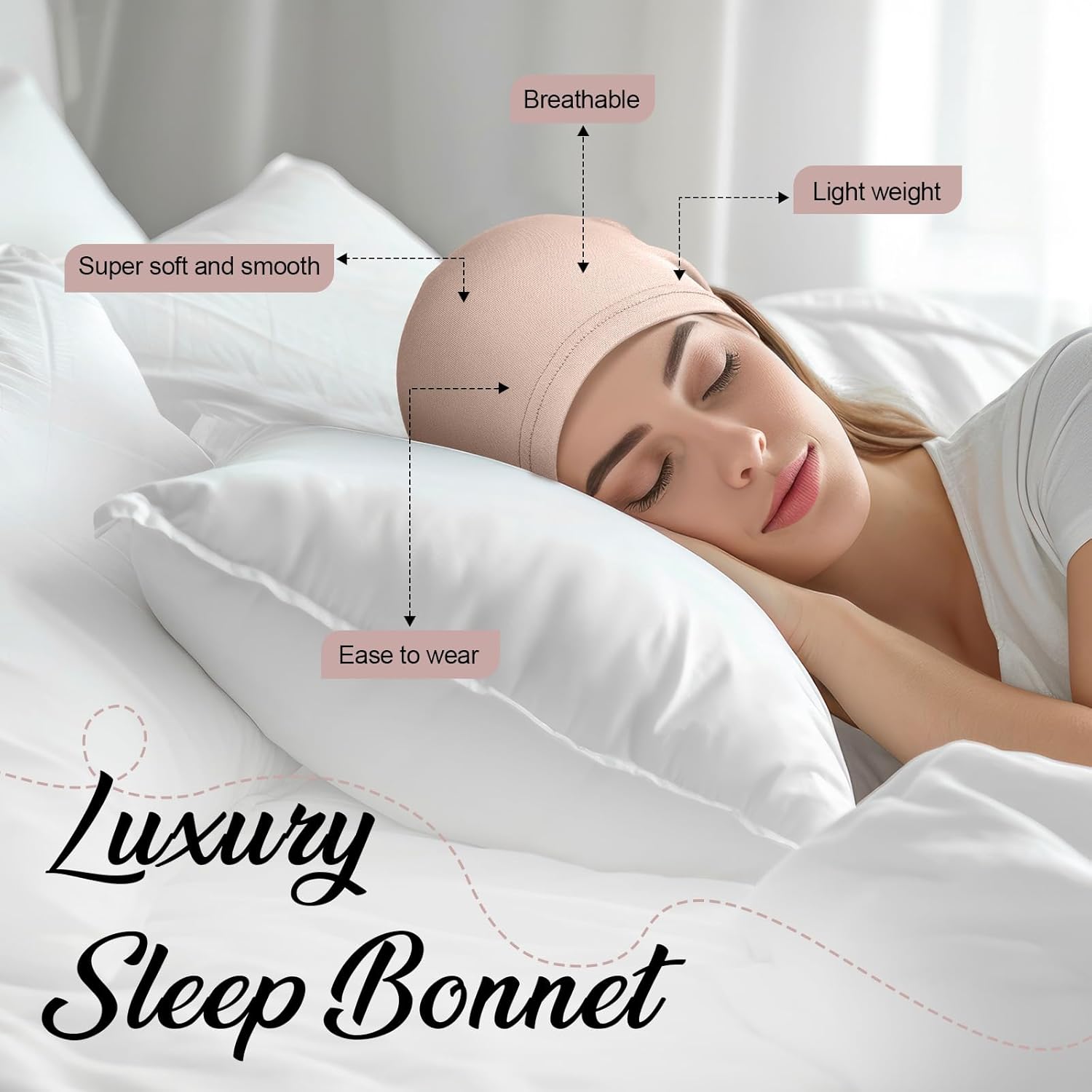 Zhengmy Chemo Cancer Hats Women Sleeping Caps Headwear Elastic Cotton Head Coverings Head Wrap for Cancer Patients Hair Loss - Image 4