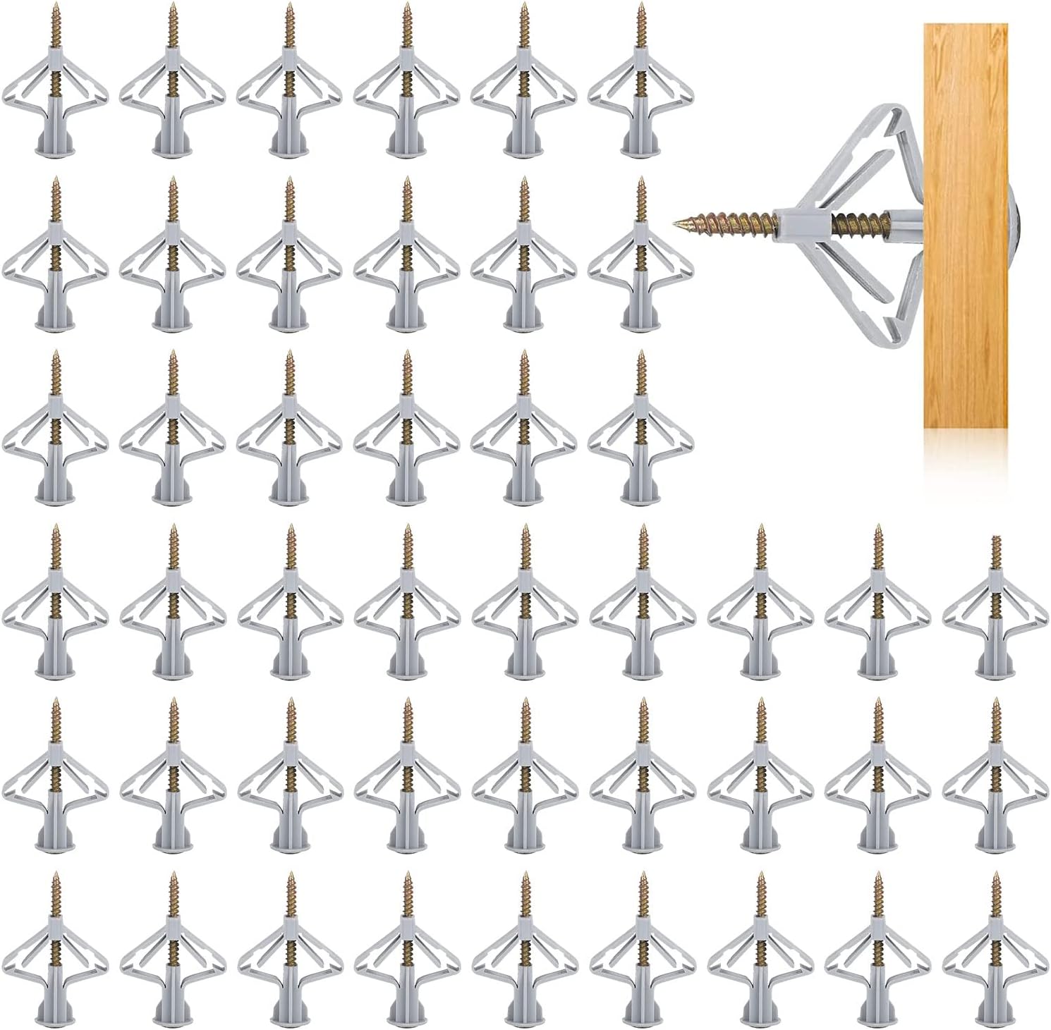 200-teilig Gipskarton Dübel Set - 100 Dübel + 100 Schrauben Für Trockenbau & Hohlwände