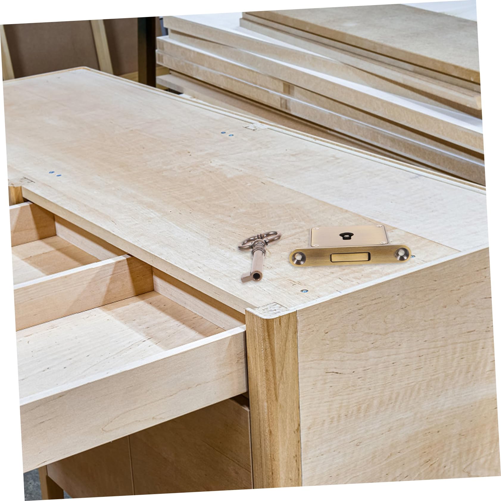 4 Ensembles Serrure à Vintage Laiton Verrou de Remplacement pour Serrure Sécurisée avec Clé pour Armoire Design Rétro Élégant