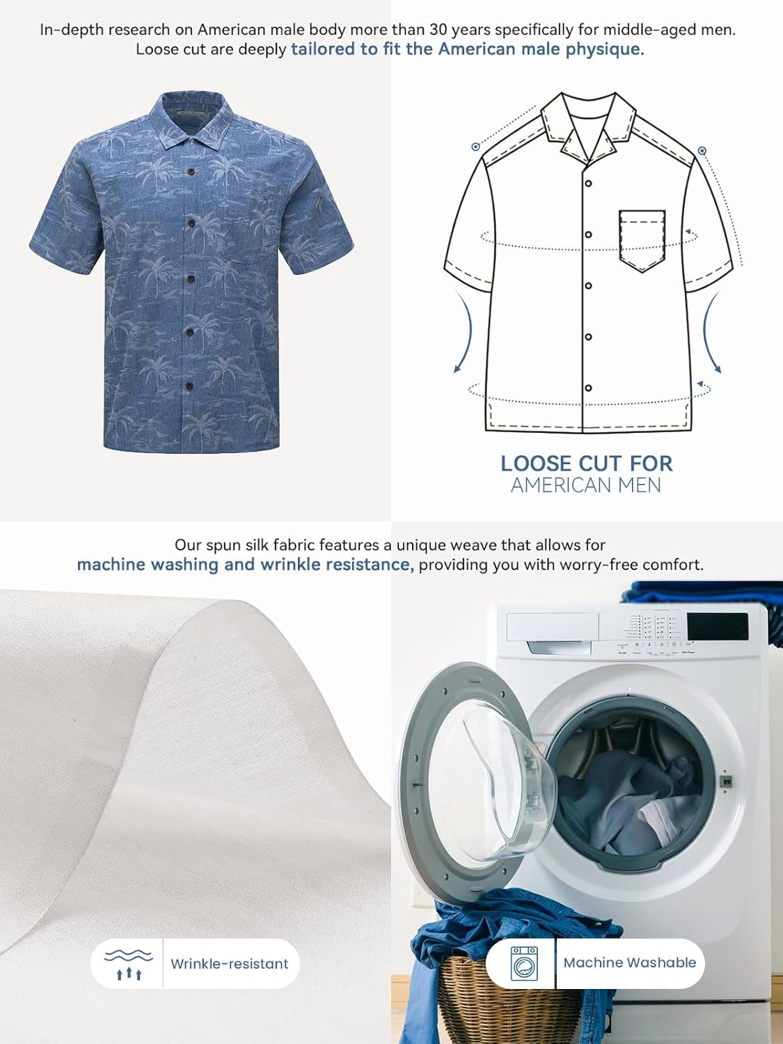 Mens Hawaiian Shirts Silk Botton Down Short Sleeve Shirts Tropical Casual Beach Shirt Camp Shirts - Image 7