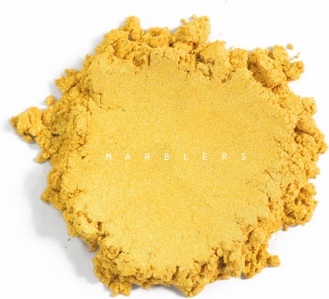 MARBLERS Mica Powder Colorant [Bright Gold] 10oz (280g) |Cosmetic Grade | Epoxy Resin Pigment | Dye | Non-Toxic, Vegan, Cruelty-Free | Lip Gloss, Nails, Body Butter | Bath Bomb, Candle & Soap Making