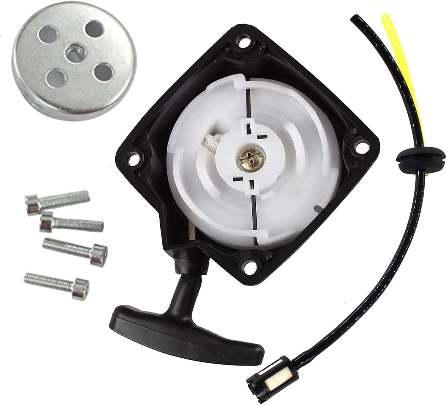 Recoil Starter with Fuel line kit compatible with Earthquake E43 Earth Auger 300430 Power Head Mini Cultivators