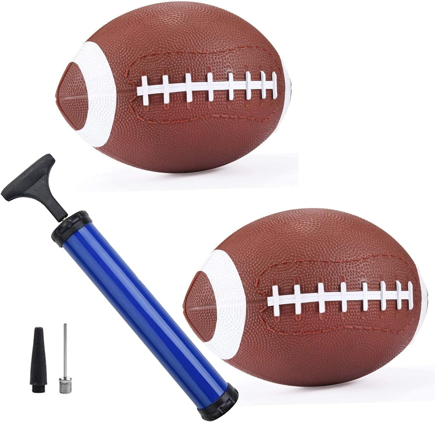 YAPASPT 2 Pack Kids Footballs,American Footballs 7.5" Ball for Kids,Mini Handheld, Bouncy and Soft Water Beach Ball - Come Deflated - Image 6