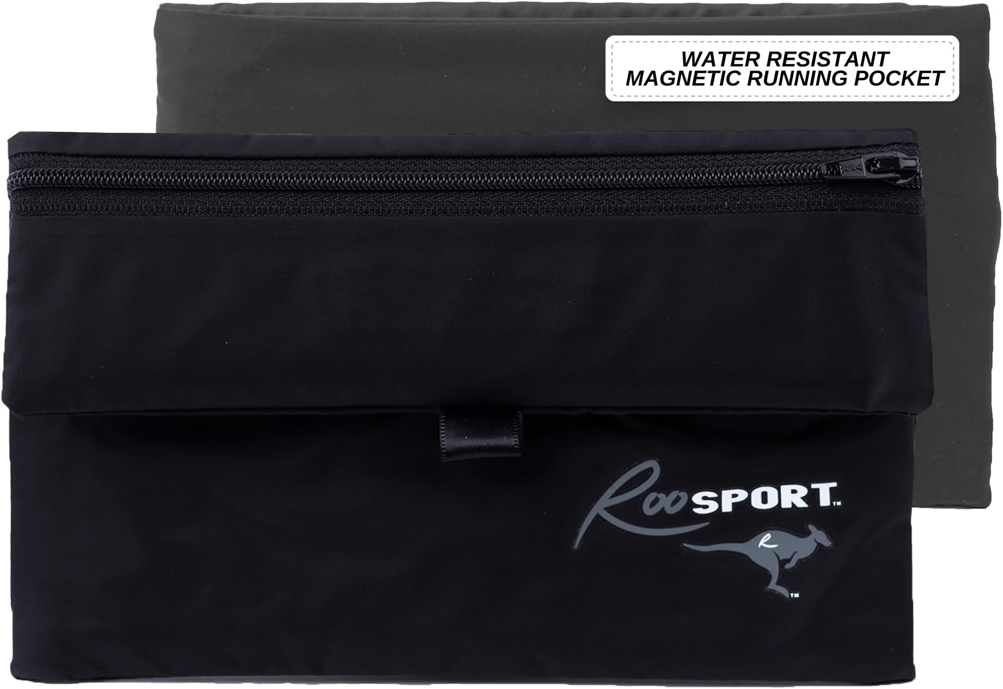 RooSportPlus Magnetic Running Pouch - Securely Carry Essentials While Running - Gray, Large
