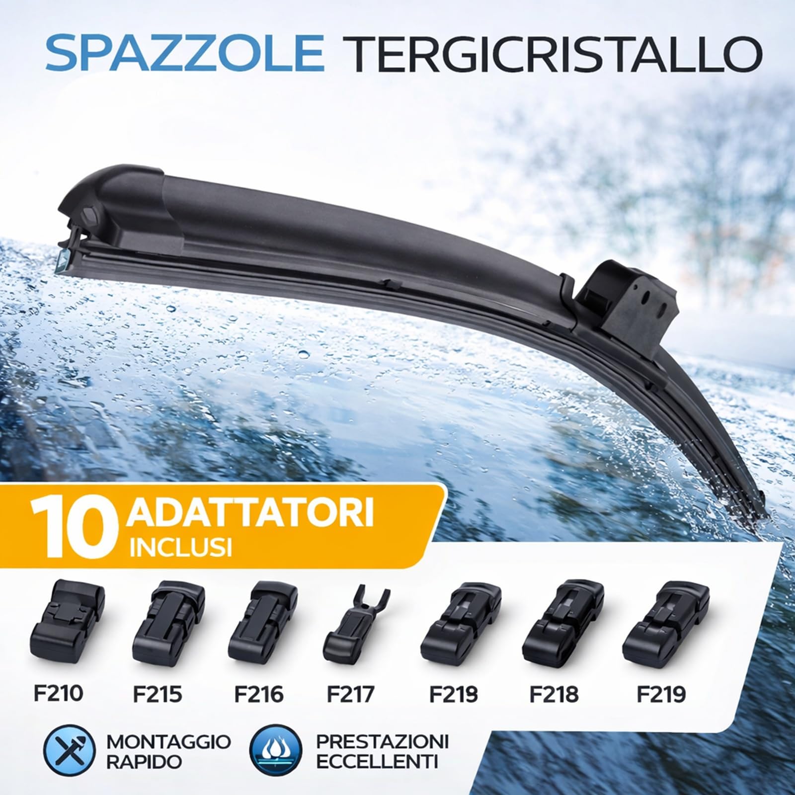 ALCA SUPER FLAT Set Tergicristallo Anteriore E Posteriore Con Nano Grafite - Per Renault Twingo 2007-2014