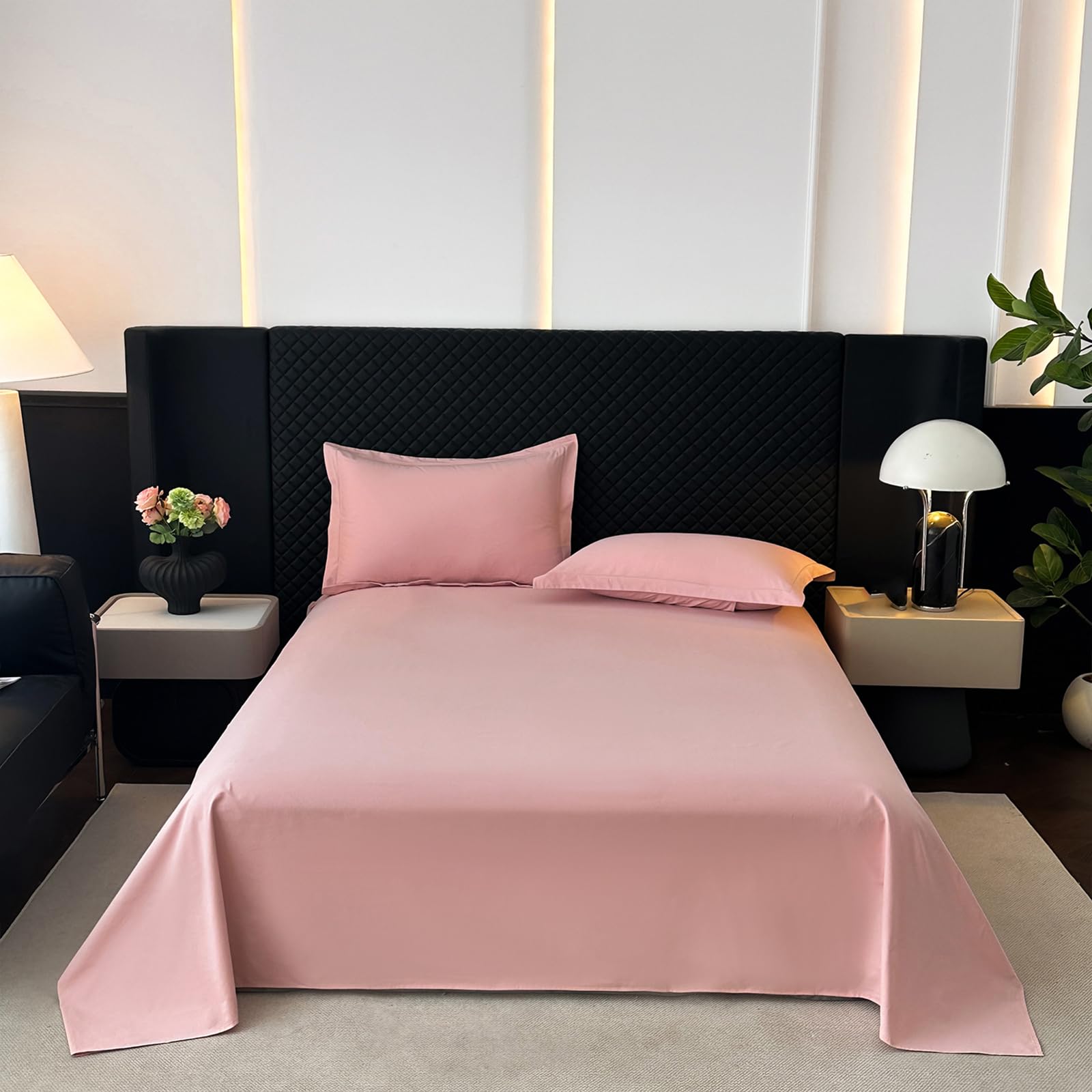Drap plat en coton rose uni 120x230 cm pour illuminer la chambre d'enfant