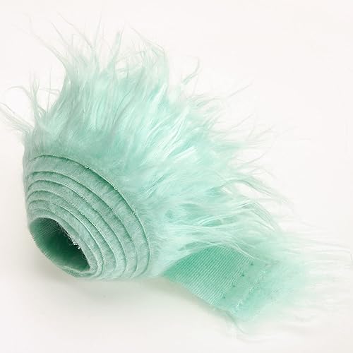 Miniatura 82 de Tiras precortadas de tela de piel sintética lanuda y esponjosa para gnomos, barba, cosplay, decoración enana (blanco, 8 x 60 pulgadas)