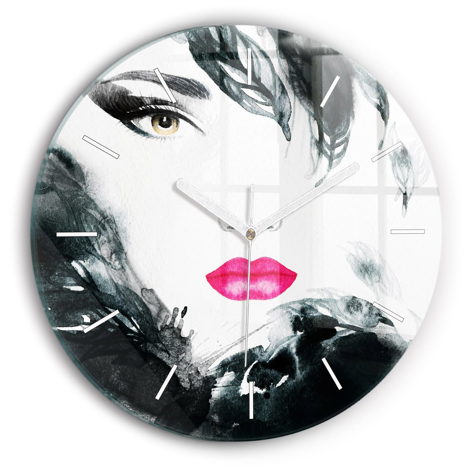 Horloge en verre style élégant Wallfluent 30 cm de qualité supérieure moderne