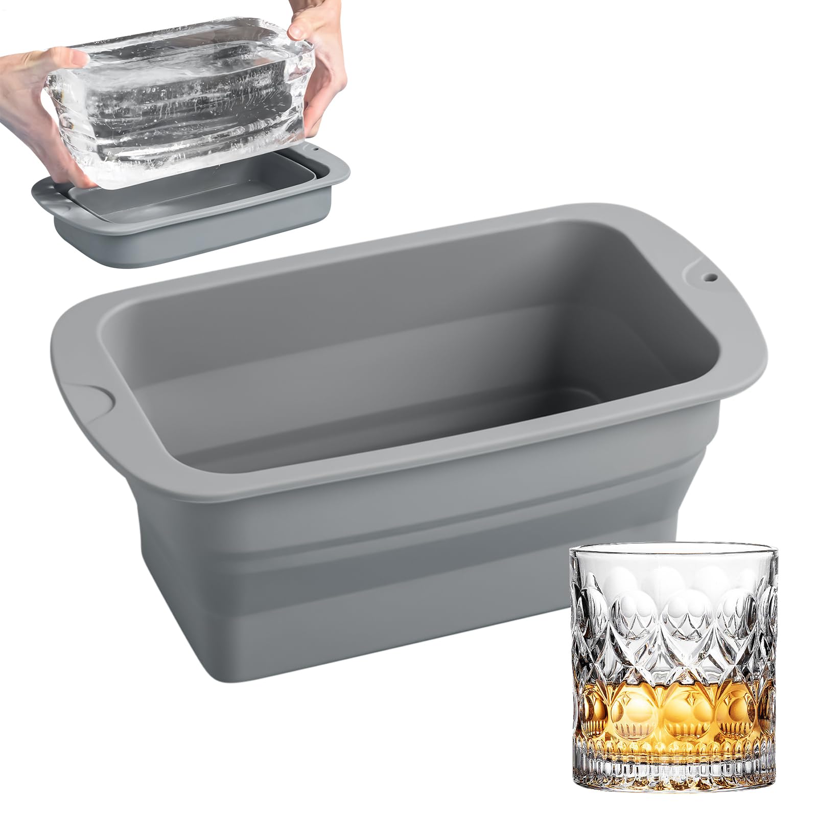 2 Stück großer Eiswürfelform für Eisbad, wiederverwertbarer Silikon-Eisblockform für Gefrierschrank, perfekt für Kaltbad