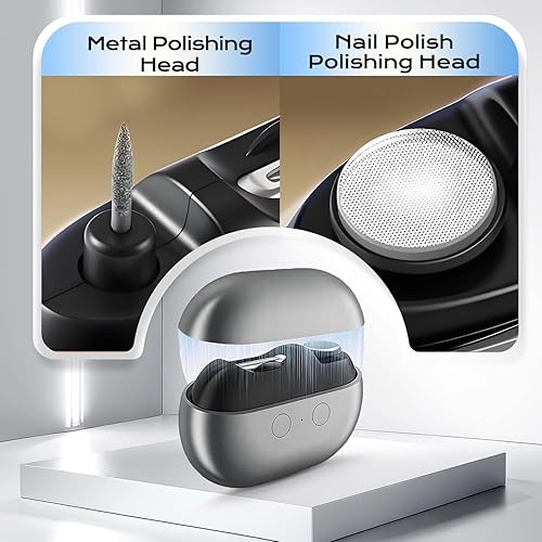 Miniatura 3 de Cortaúñas eléctrico inteligente para adultos y personas mayores, recortador de uñas automático de 3 velocidades con luz LED, pulidor de uñas y caja