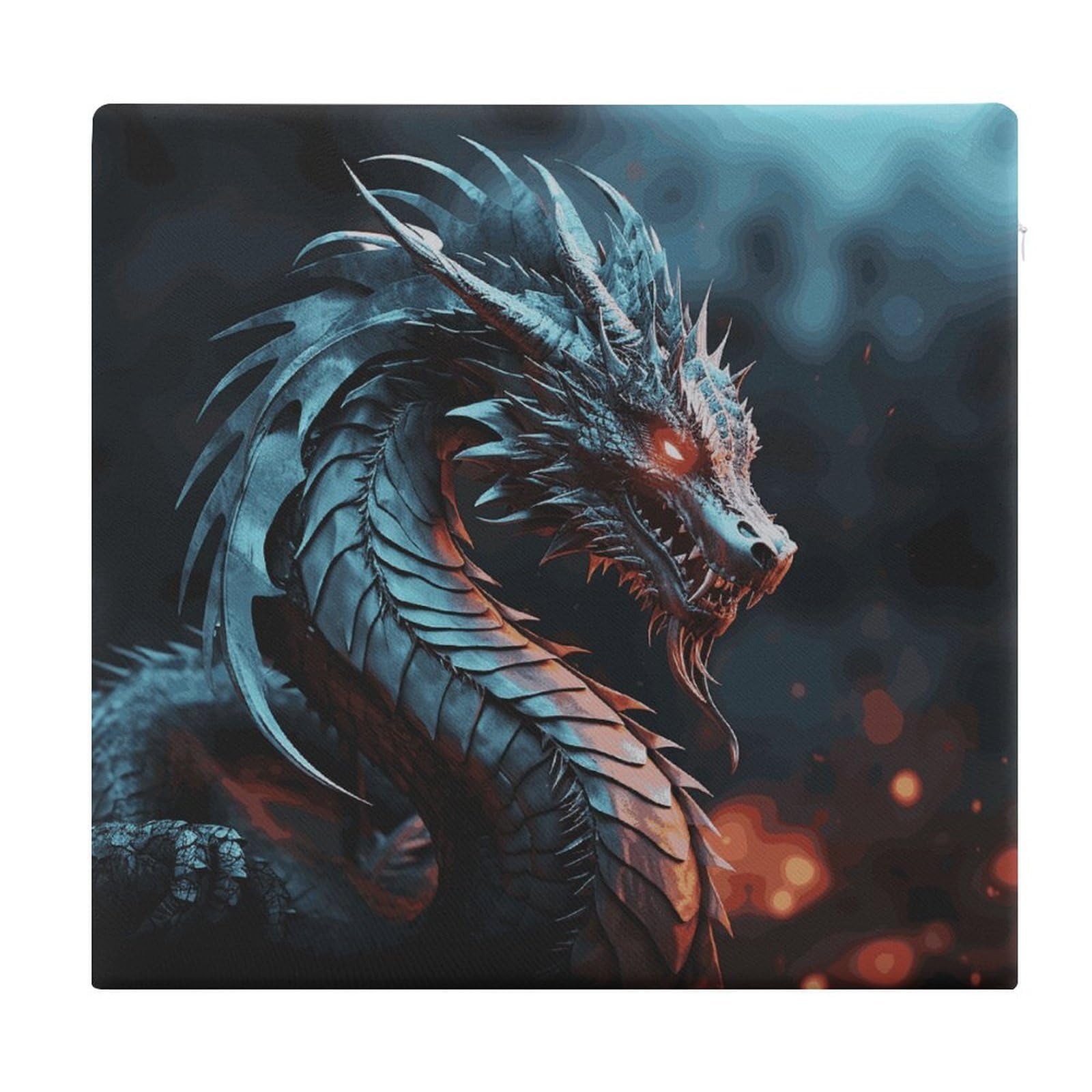 JTREHY Dragon Chair Cushions Non-Slip Bar Stool Cushions Ultra Soft Warm Memory Foam Meditation Cushion Removable Large Square Seat Cushions for Dining Chair 15x14In