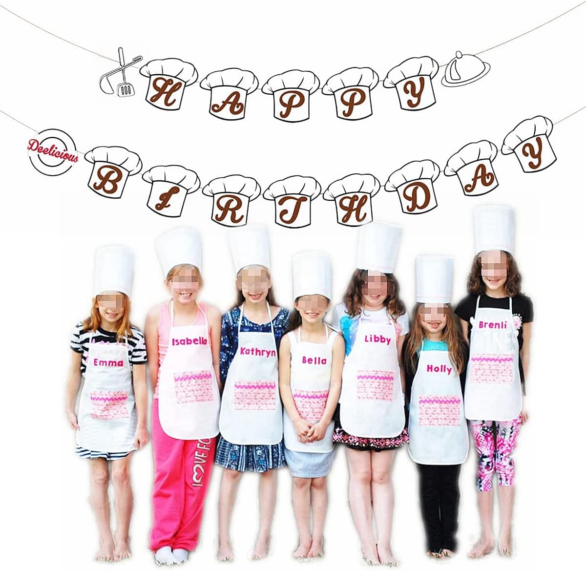 YiiiGooodDee-licious Chef Cooking Birthday Banner Little Chef Hat Birthday Banner Little Baker Party Banner Cooking Chef Cap Party Banner for Kids (Adults) Cooking Theme Birthday Party Baby Shower