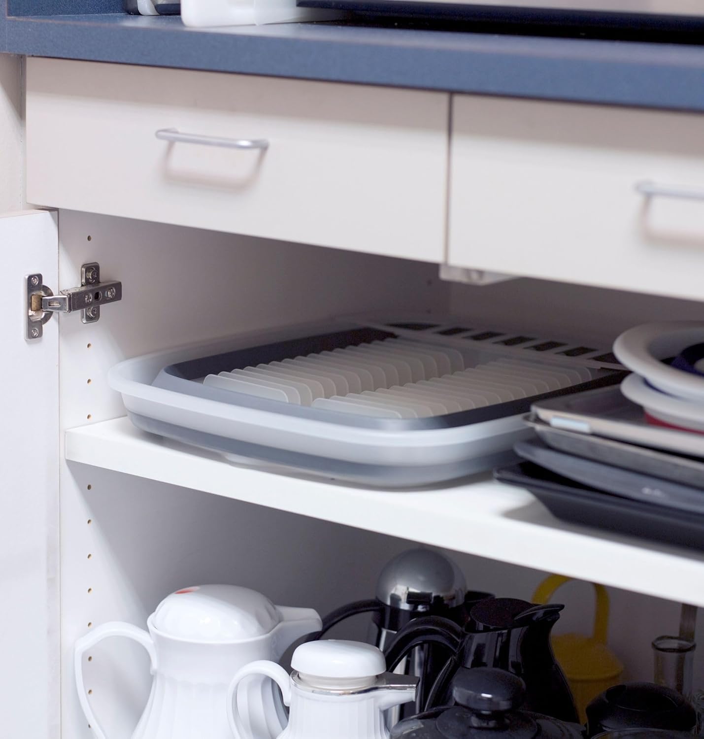 Progressive International Collapsible Dish Rack with Drain Board, CDD-100, Perfect For RV Sink, Camping Dish Tub