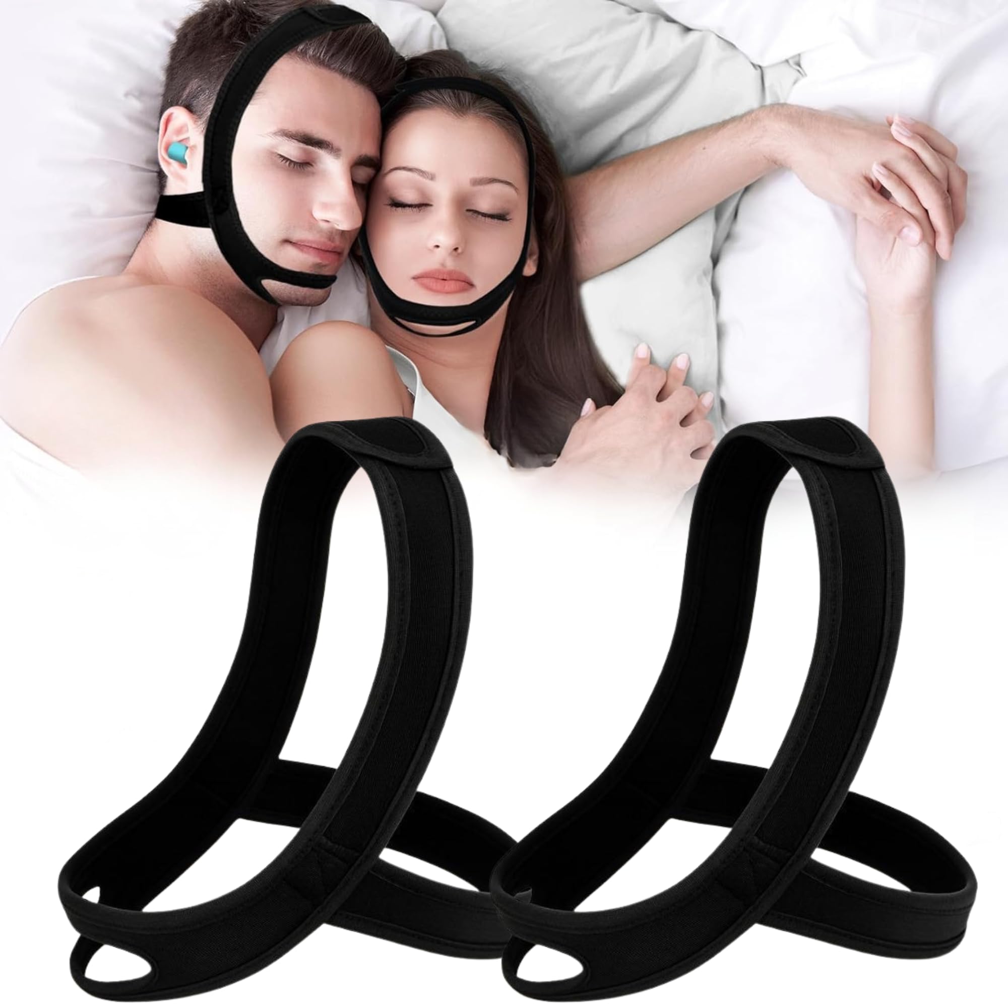 anti snoring chin strap for sleeping, 1 pack chin strap, anti snore stopper for men & women, stops snoring and dry mouth,adjustable breathablem,comfortable effective