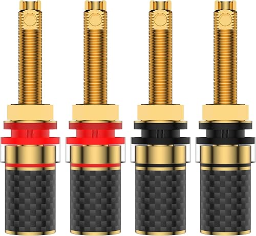 Viborg BP614G 4X Altavoz Hifi Binding Post Chapado en oro Puro Altavoz de alta gama de cobre puro Terminales de enchufe banana Terminales de enchufe