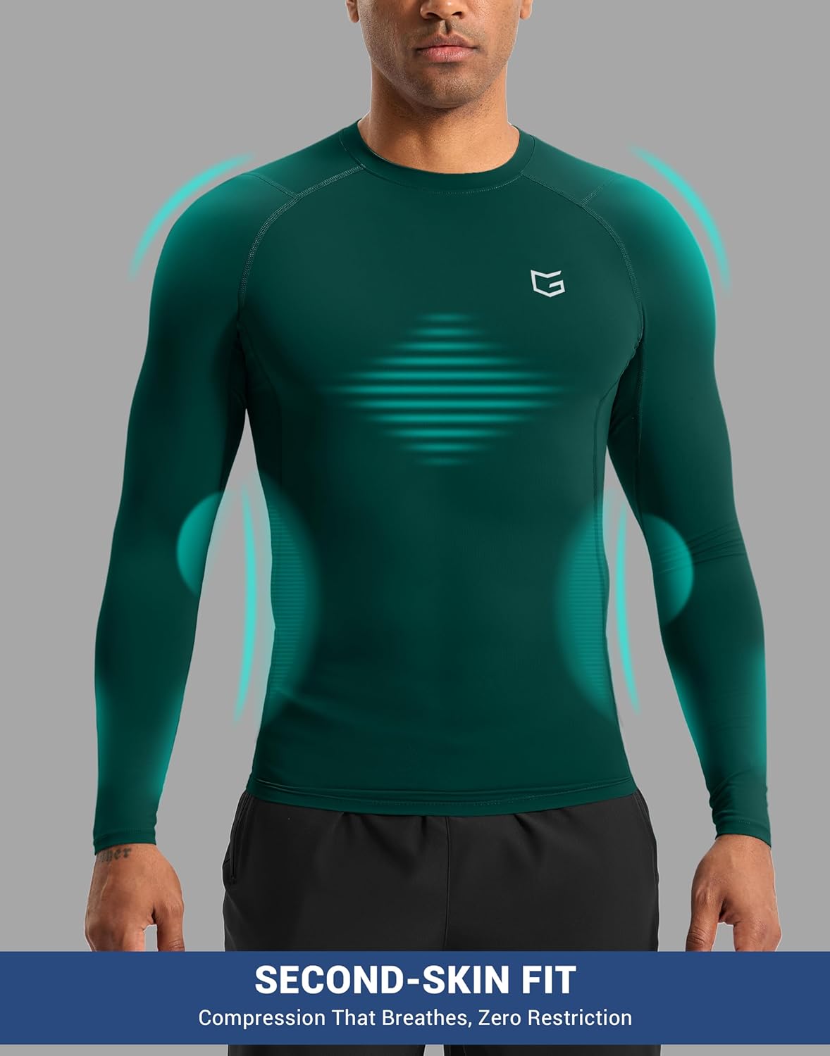 G Gradual Mens Compression Shirt Long Sleeve Moisture Wicking Running Gym Shirts for Men Athletic Workout Base Layer T-Shirt - Image 6