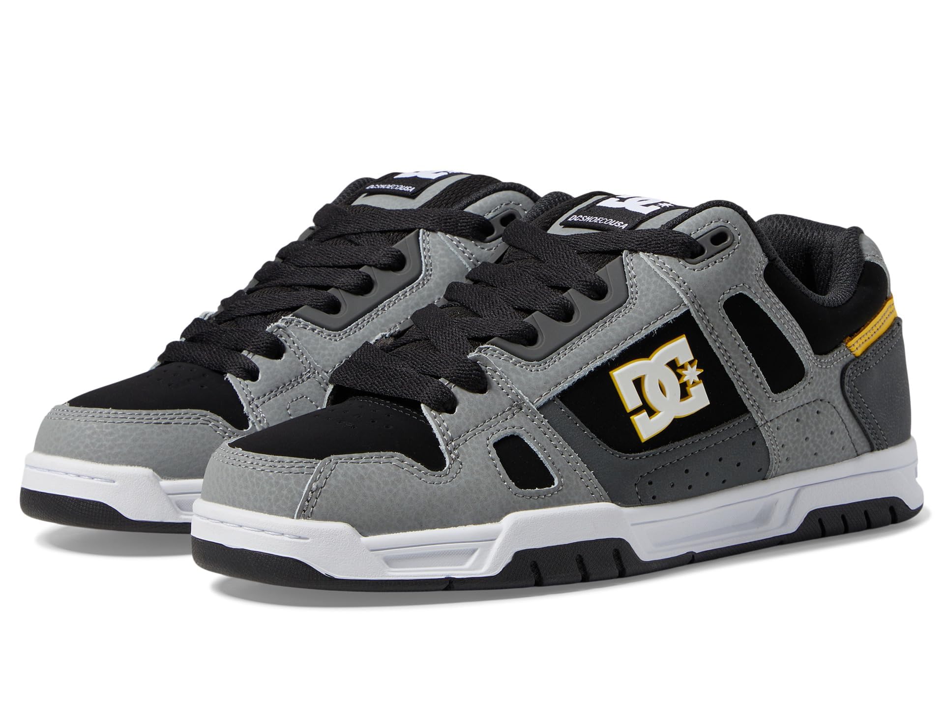 DC Men's Stag Causal Skate Shoe, Grey/Yellow, 6.5