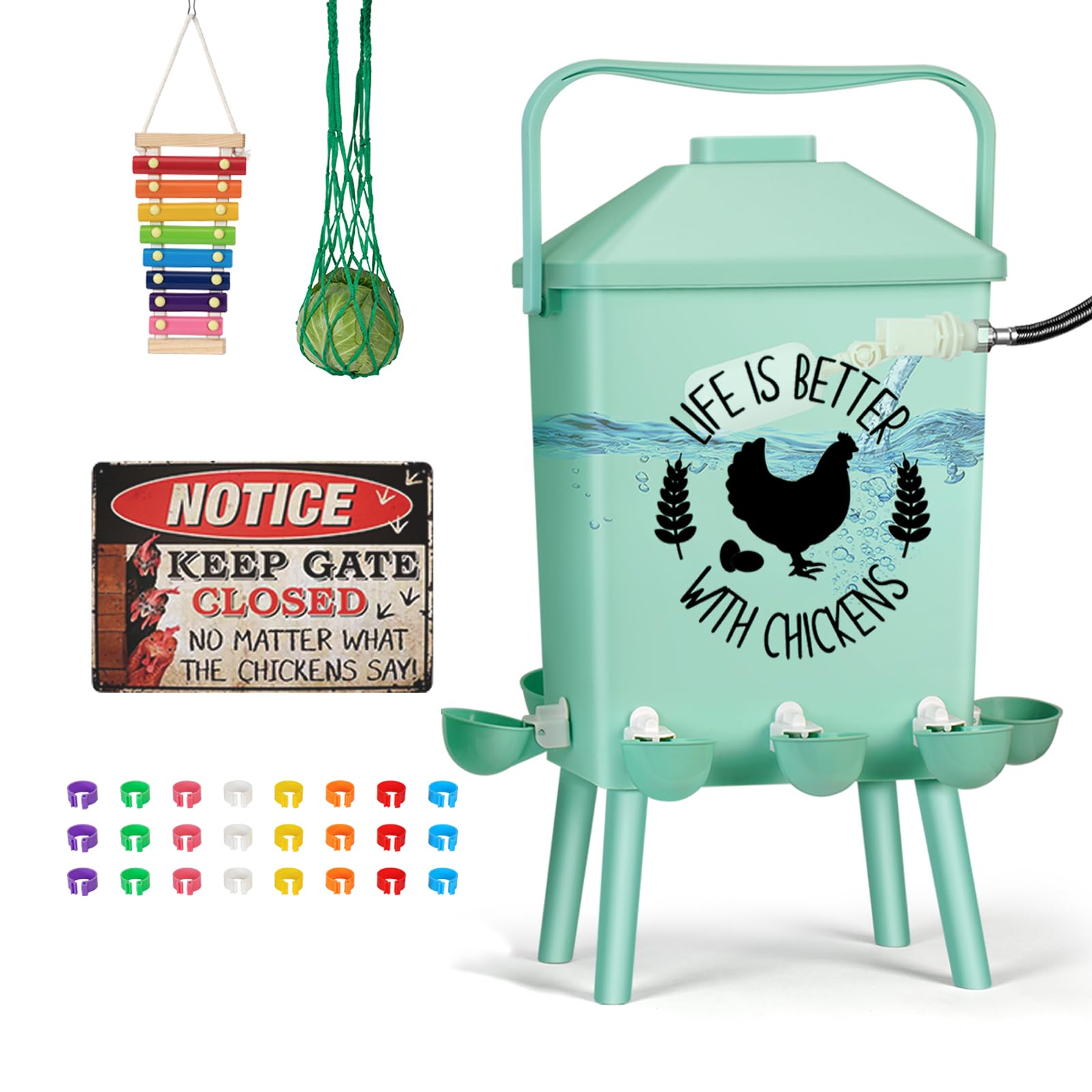 TGEYD 4.2Gal Hanging Chicken Waterer, Wall Mountable