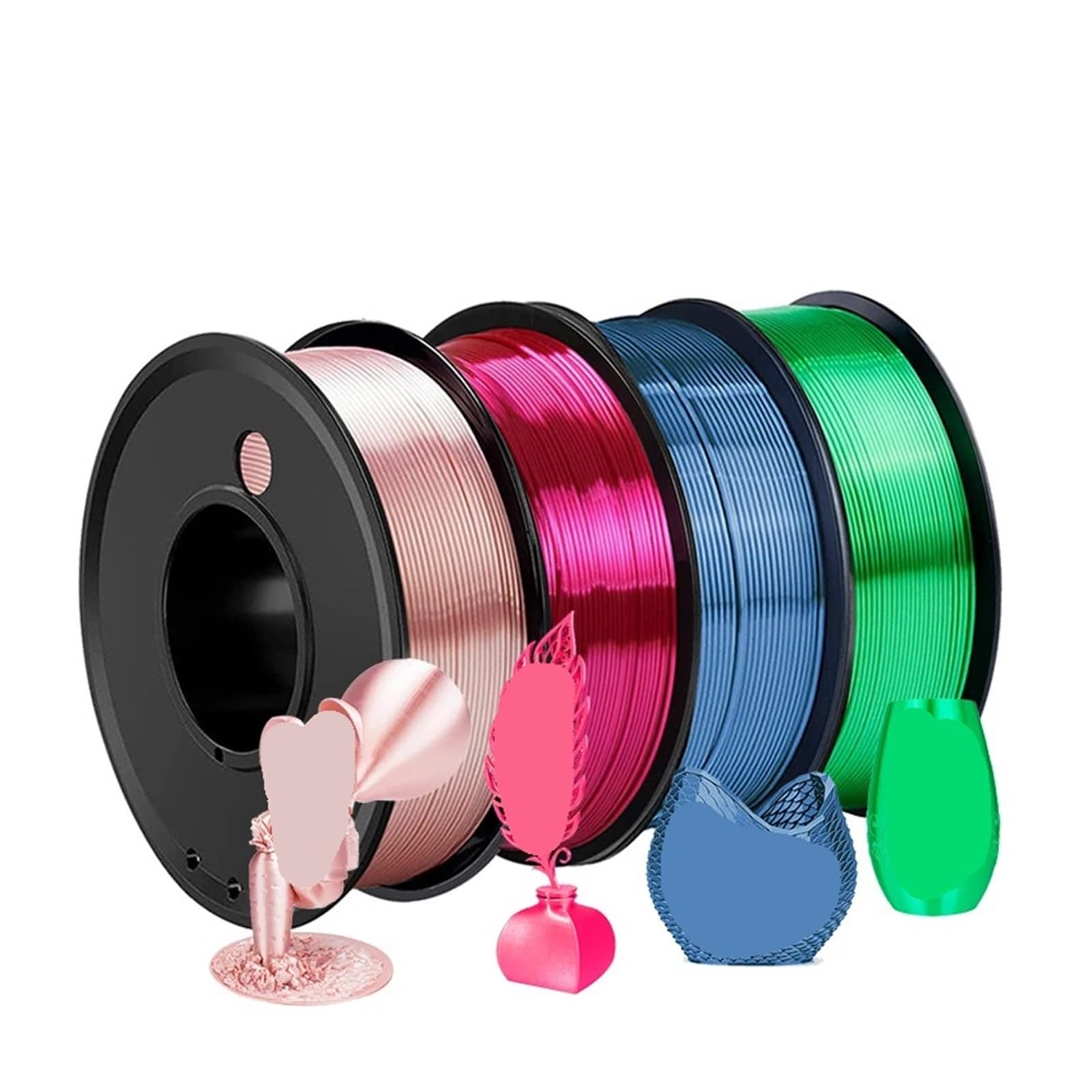 Alambre de filamento PLA 1,75 mm Material impresora Rosa 250 g Recambios impresión(Silk 250gx4 set Y)
