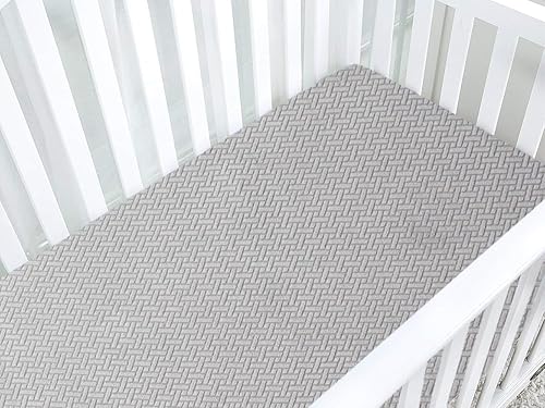 Miniatura 3 de BlueSnail Cómodas sábanas para cuna, transpirables y suaves, para colchones de cuna, 1 paquete (patrón tejido claro)
