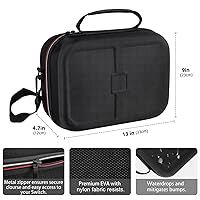 Vista 6 de Carrying Storage Case for Nintendo Switch & N-Switch OLED, Hard Shell Large Capacity Storage Bag for Nintendo Switch Game Controller, Dock, Switch