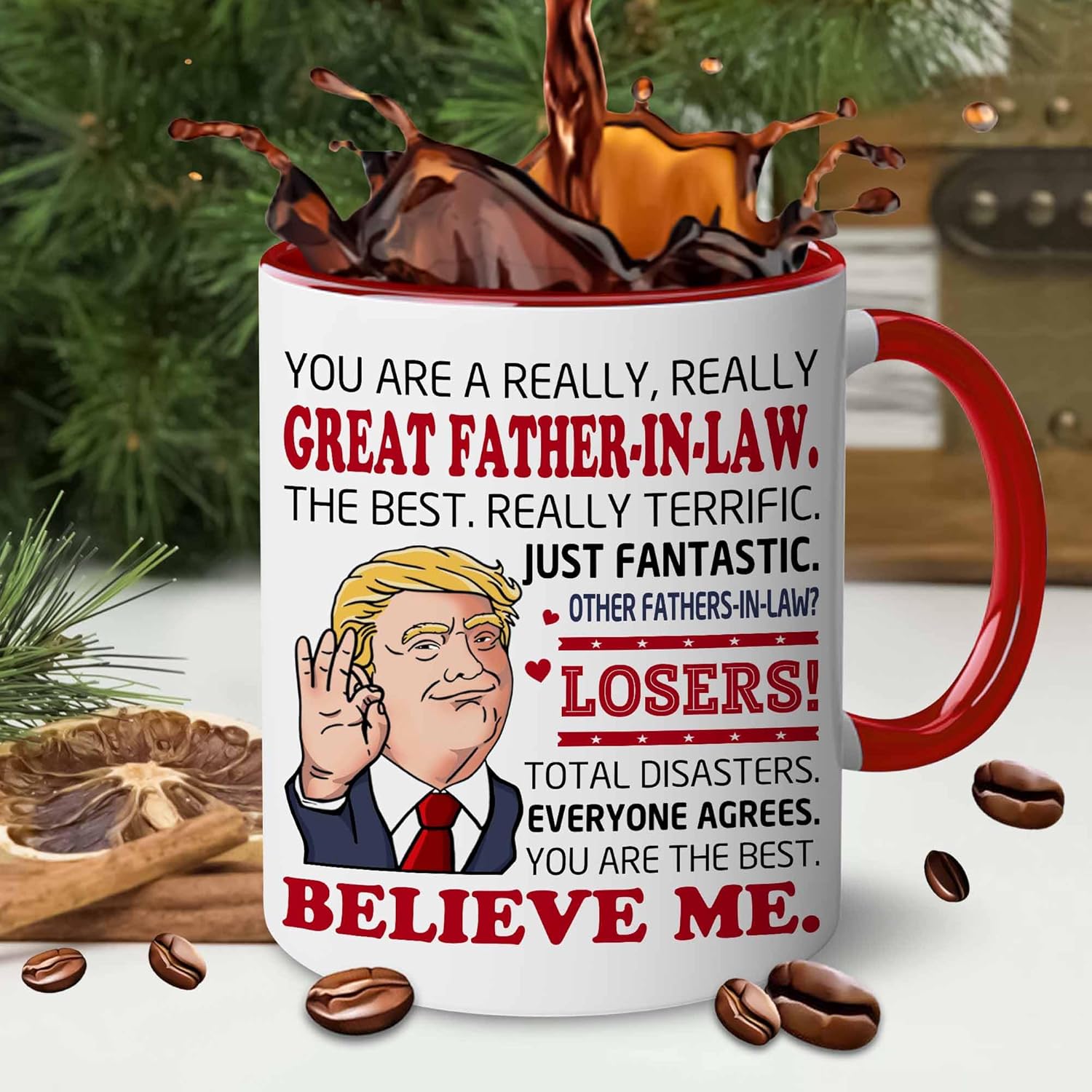 BECHUSKY Valentine Mugs Father in law Birthday Gift - Father in law Gift Ideas - Gift for Father-in-law from Daughter-in-law - Valentine, Fathers Day, Birthday Coffee Mugs For Bonus Dad Present Ideas - Image 2