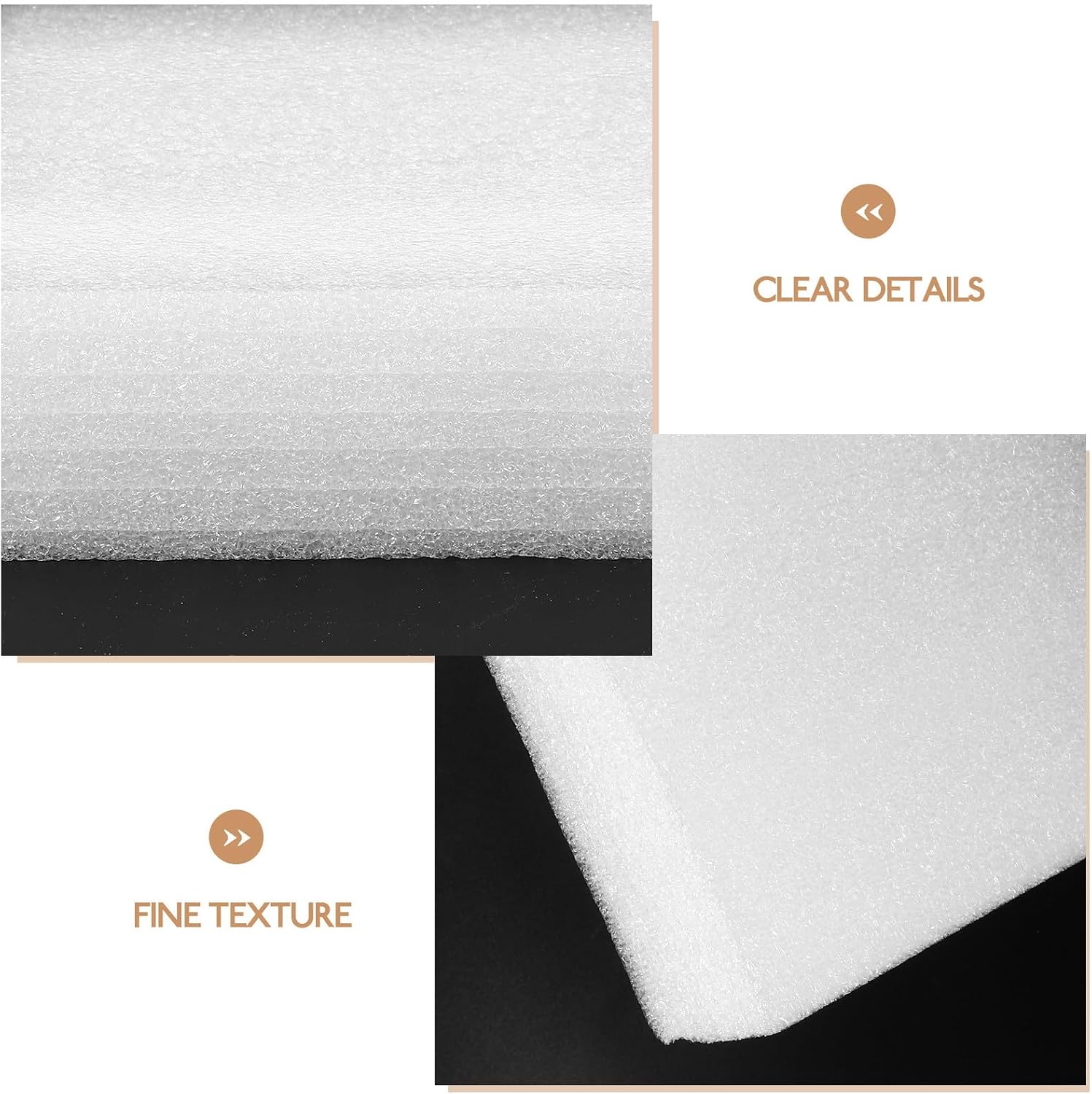 VALICLUD Express Foam Board Packing Liners 250x150x50mm White Pearl Foam Inserts 2pcs Multi-use for Shipping and Packaging Supplies