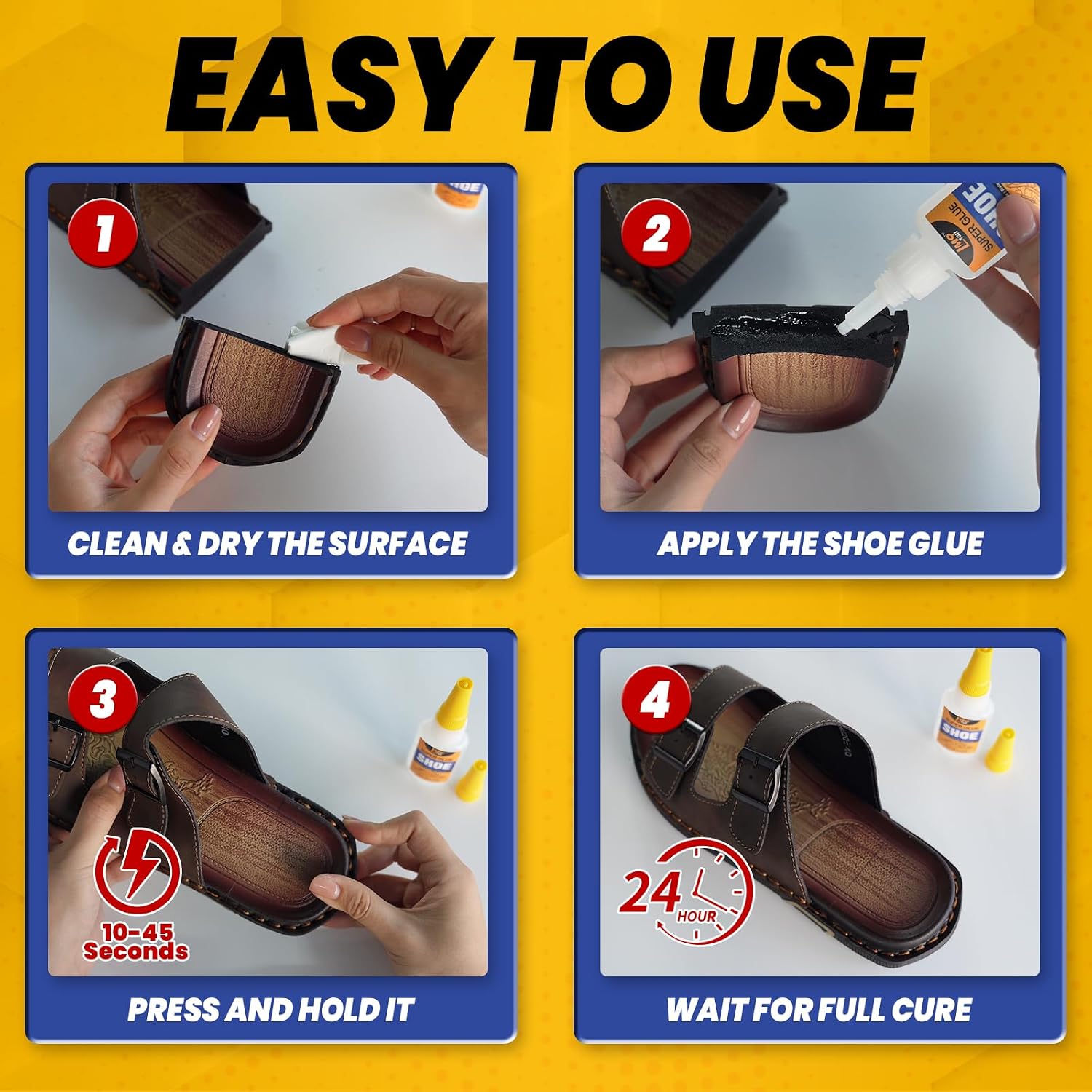 Shoe Glue Sole Repair, Heavy Duty Super Glue for Shoes Boot Sneakers Heels