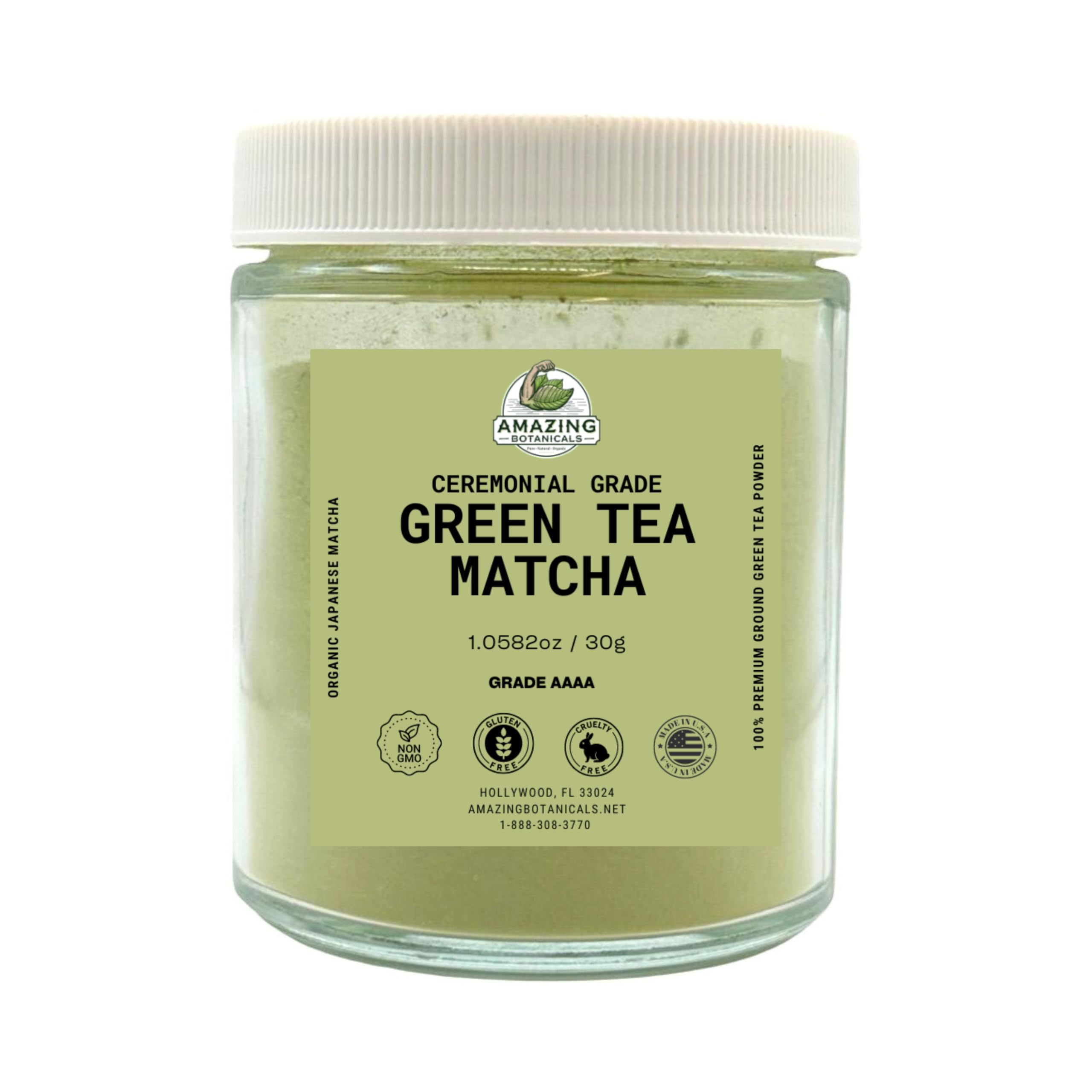 Amazing Botanicals Ceremonial Grade Matcha Powder - First Harvest Organic Matcha Green Tea Powder - 30g