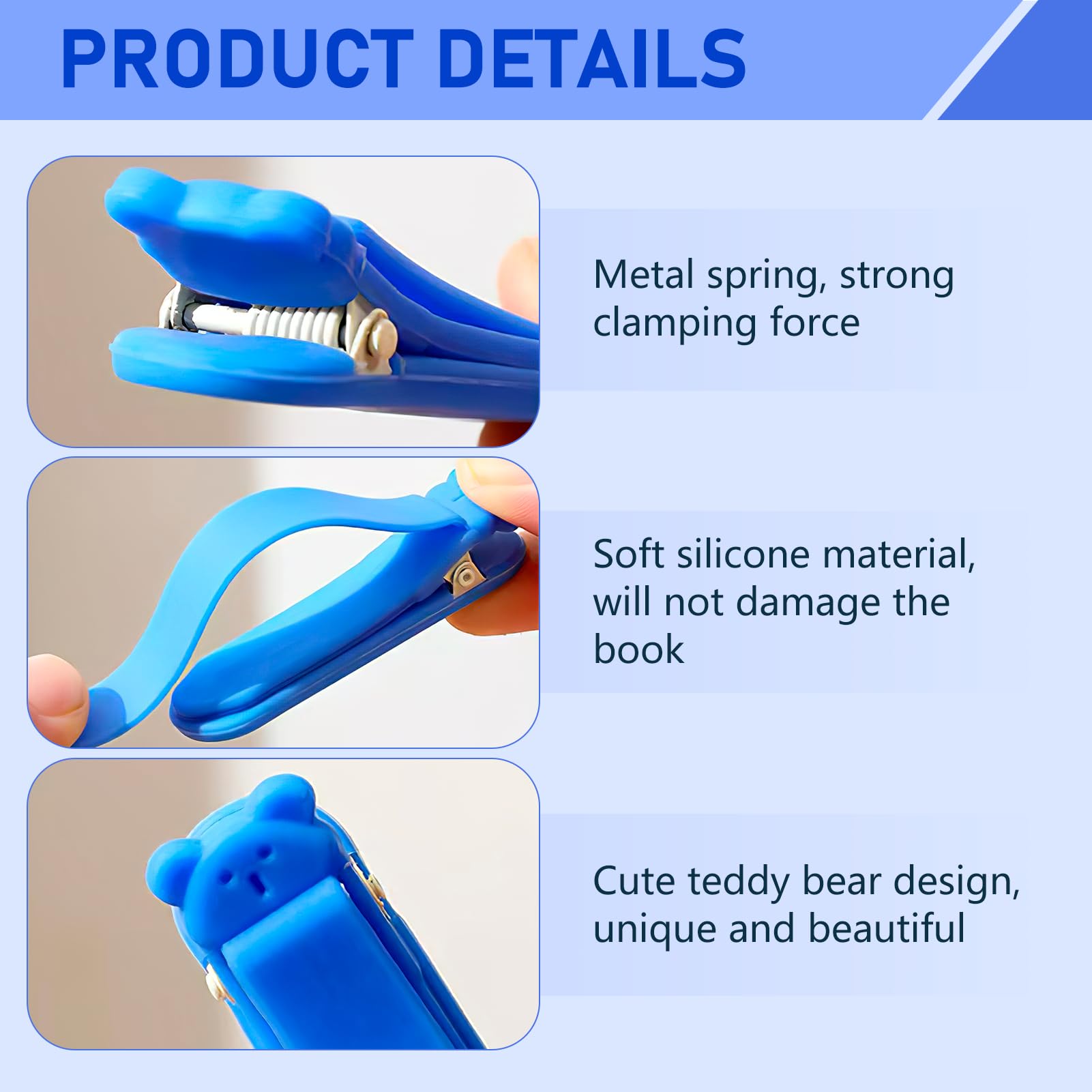 6 Marque-Pages Silicone ZORTVUL | Automatiques Couleurs | Étudiants Lecteurs | Cadeaux Famille