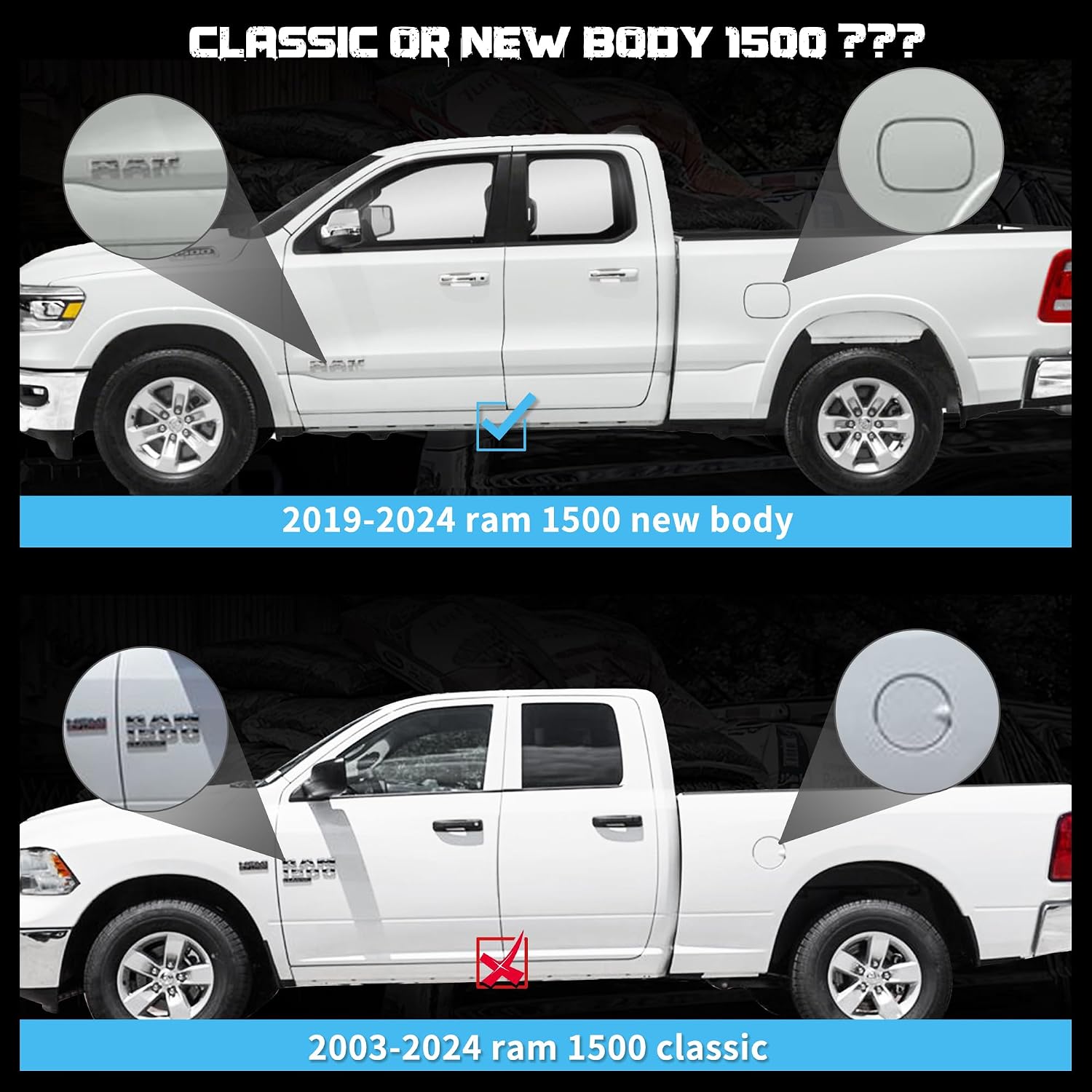 Truck Bed Tonneau Cover Compatible with Dodge Ram 1500 New Body(2019-2024) 6.4 ft Standard Box w/o Rambox, Soft Roll Up Style, NOT for 03-24 1500 Classic&2500 3500