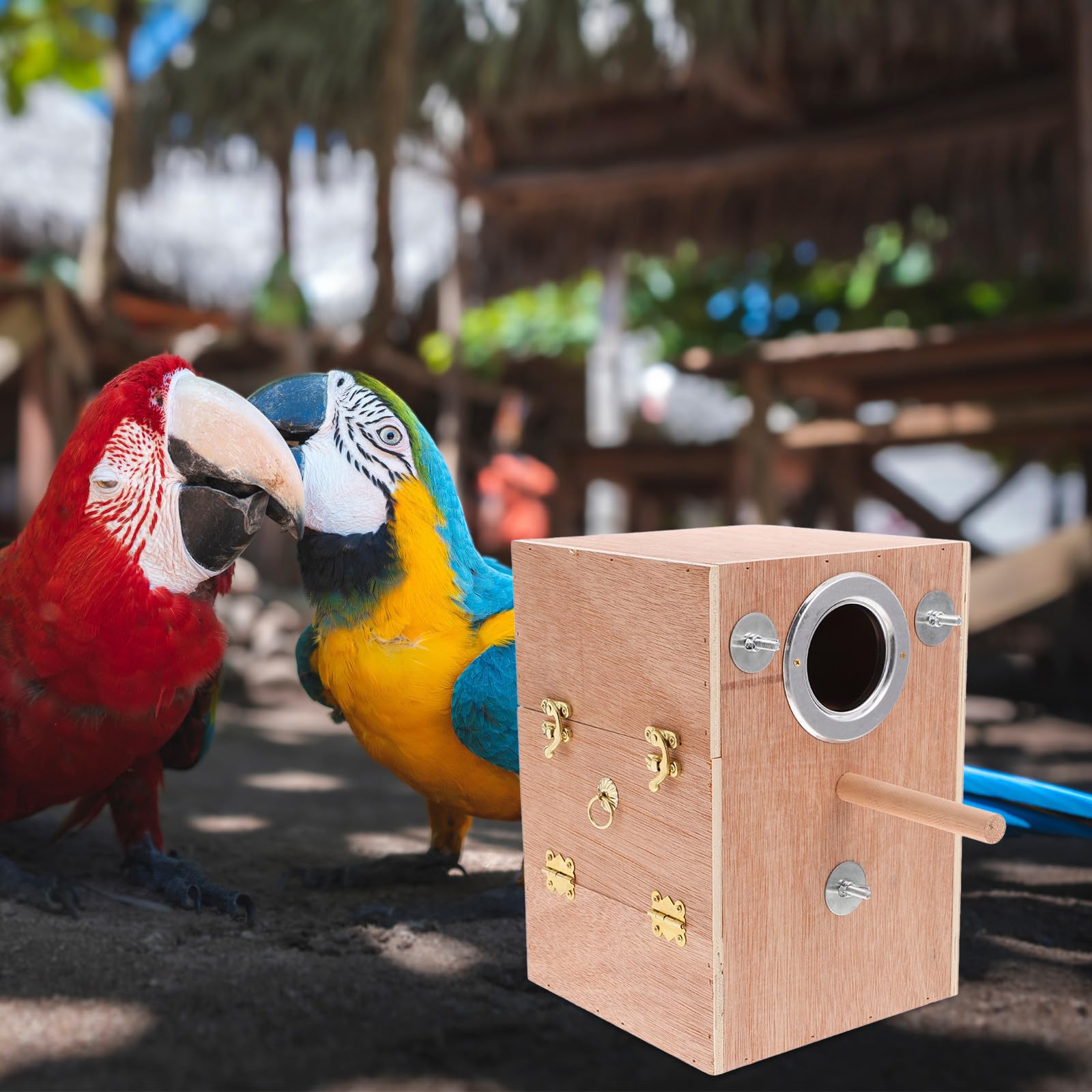 Caja de Cría para Pájaros Colgante de Madera, Refugio Seguro