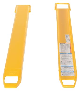 Vestil FE-4-54 Steel Fork Extensions 4 in. x 54 in. 4000 Lb. Capacity Yellow