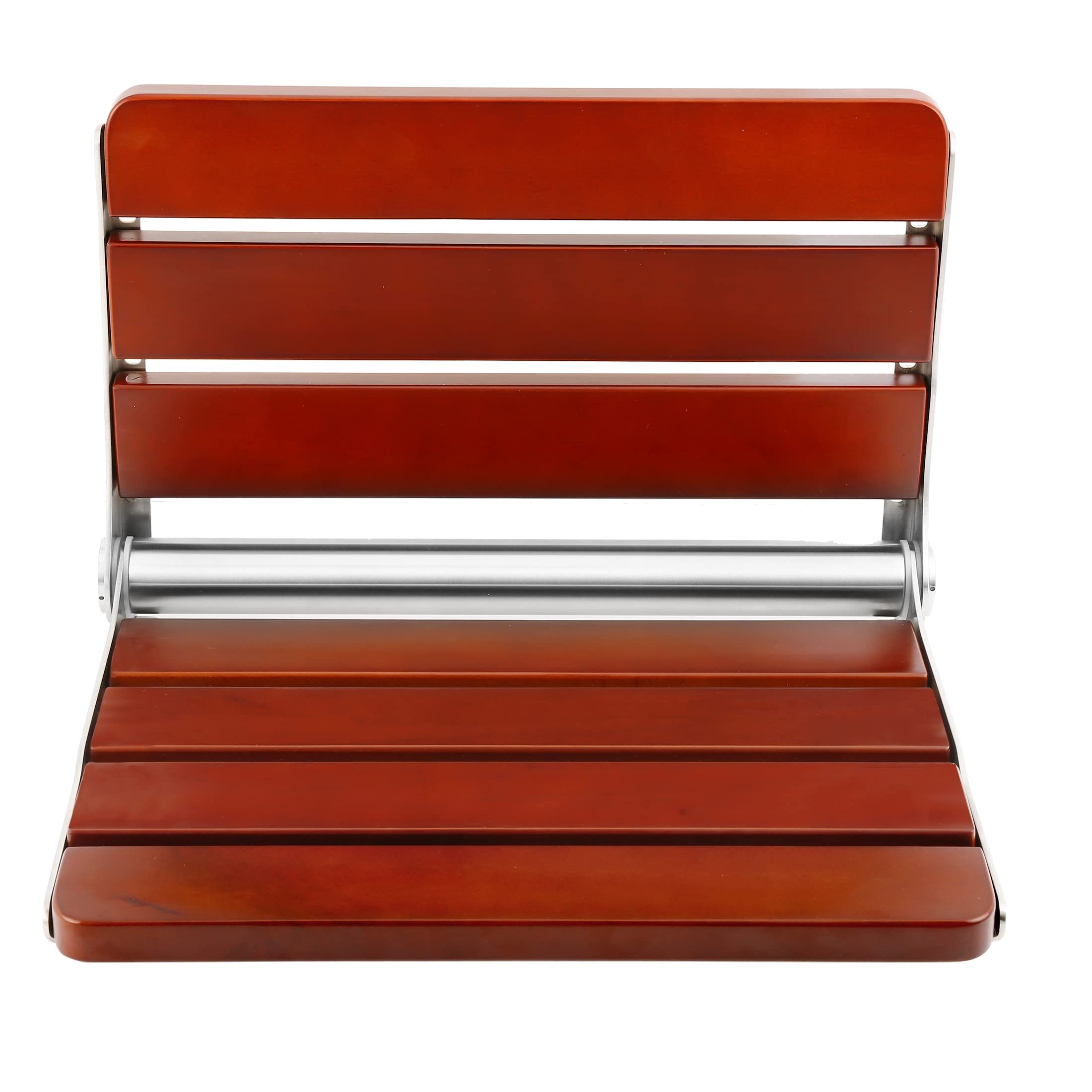 DynaLiving Fold Down Shower Seat Folding Shower Seat Wall Mounted Teak