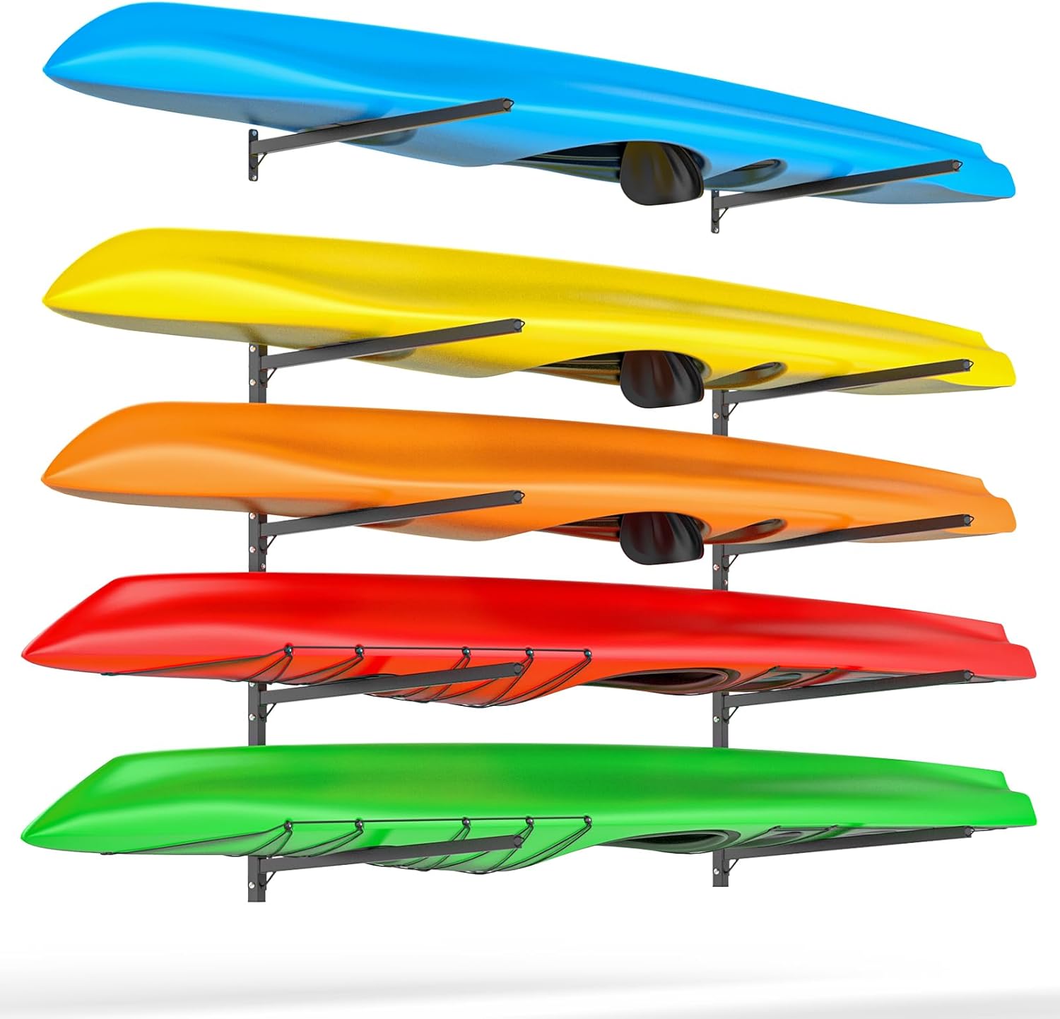 Kayak Storage Rack Wall Mount Adjustable 5 Levels Kayak Rack Wall Hanger Holder for Paddle Boards Surfboard Canoe Kayak Paddle Holder for Garage Indoor Outdoor