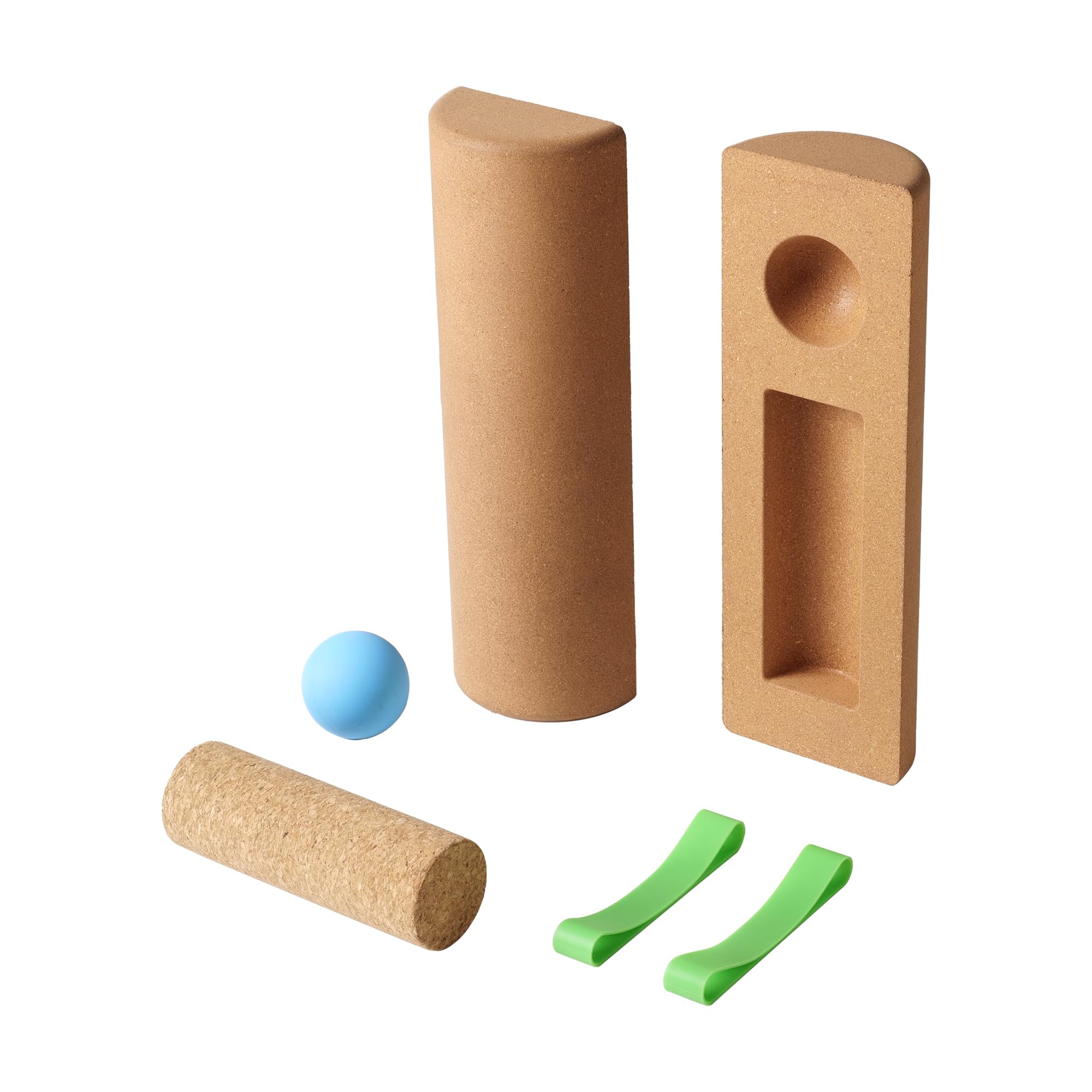 Cork Balance Board for Foot & Ankle – 4-in-1 Set with Balance Blocks, Roller, Massage Ball & Toe Bands – Wobble Board for Adults, Foot Strength, Ankle Stability & Home Physio