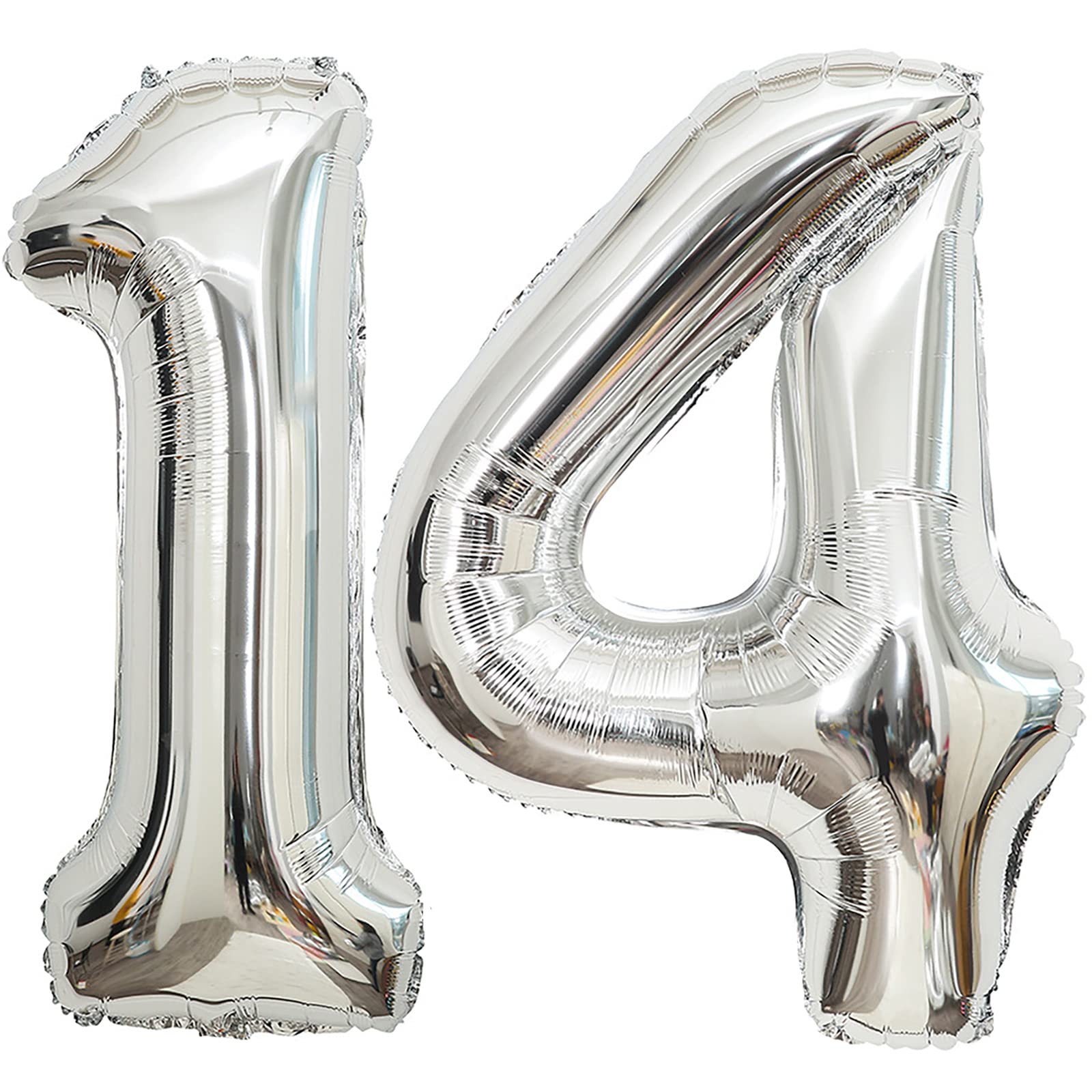 14 Number Balloons Silver 14 or 41 Balloons Number 40 Inch Number 14 Foil Mylar Balloons for 14 or 41 Birthday Party 14 or 41 Anniversary Events