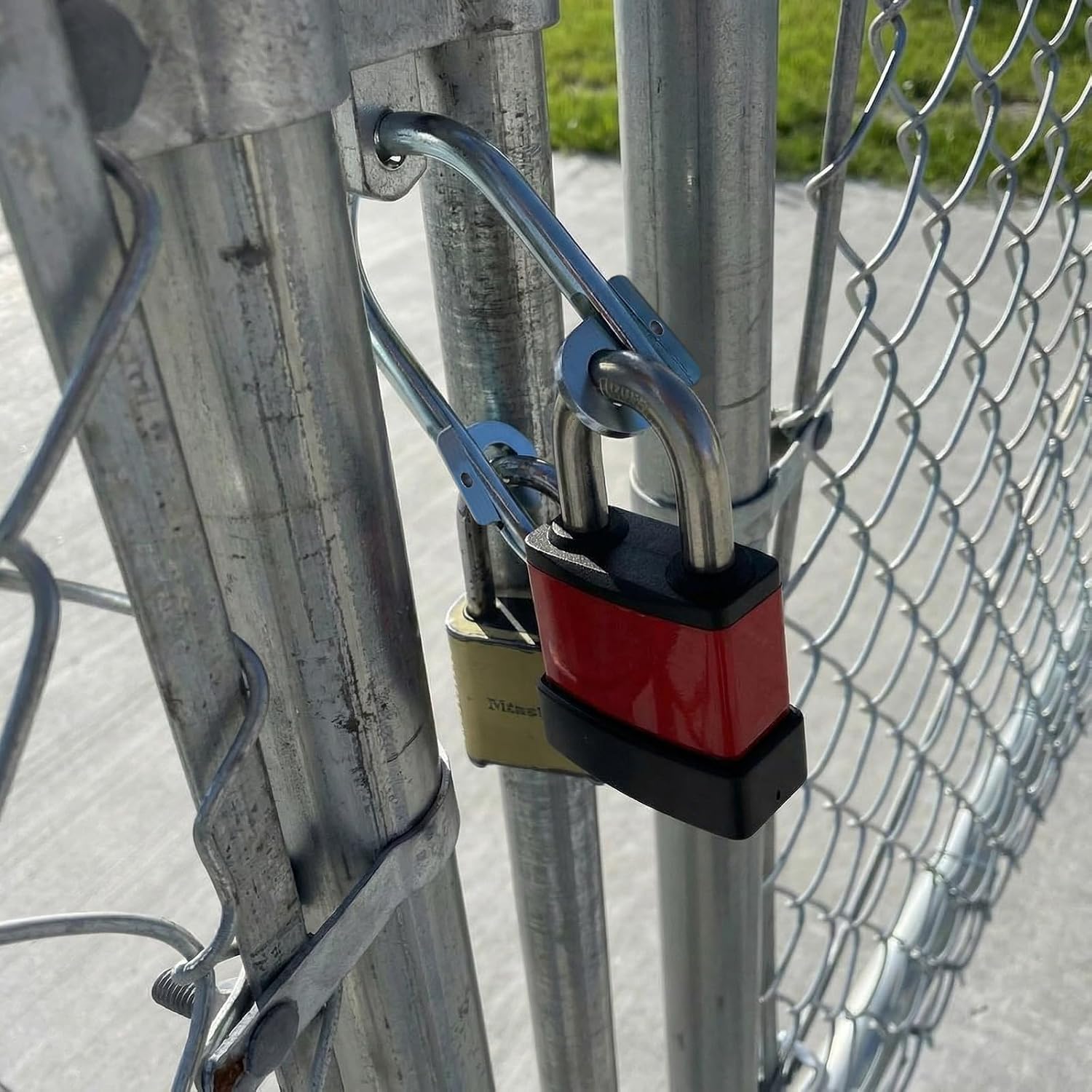 2 Sets 2 Lock Gate Padlock Lock System Include U Bolt and Links for School Districts Federal Government Utility Companies and More(Padlocks Not Included)