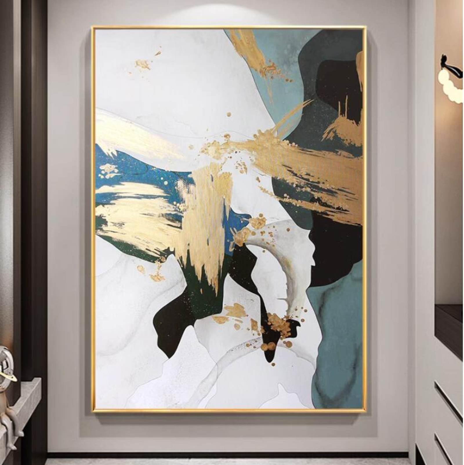 Grande peinture à l'huile abstraite moderne tableau déco salon entrée