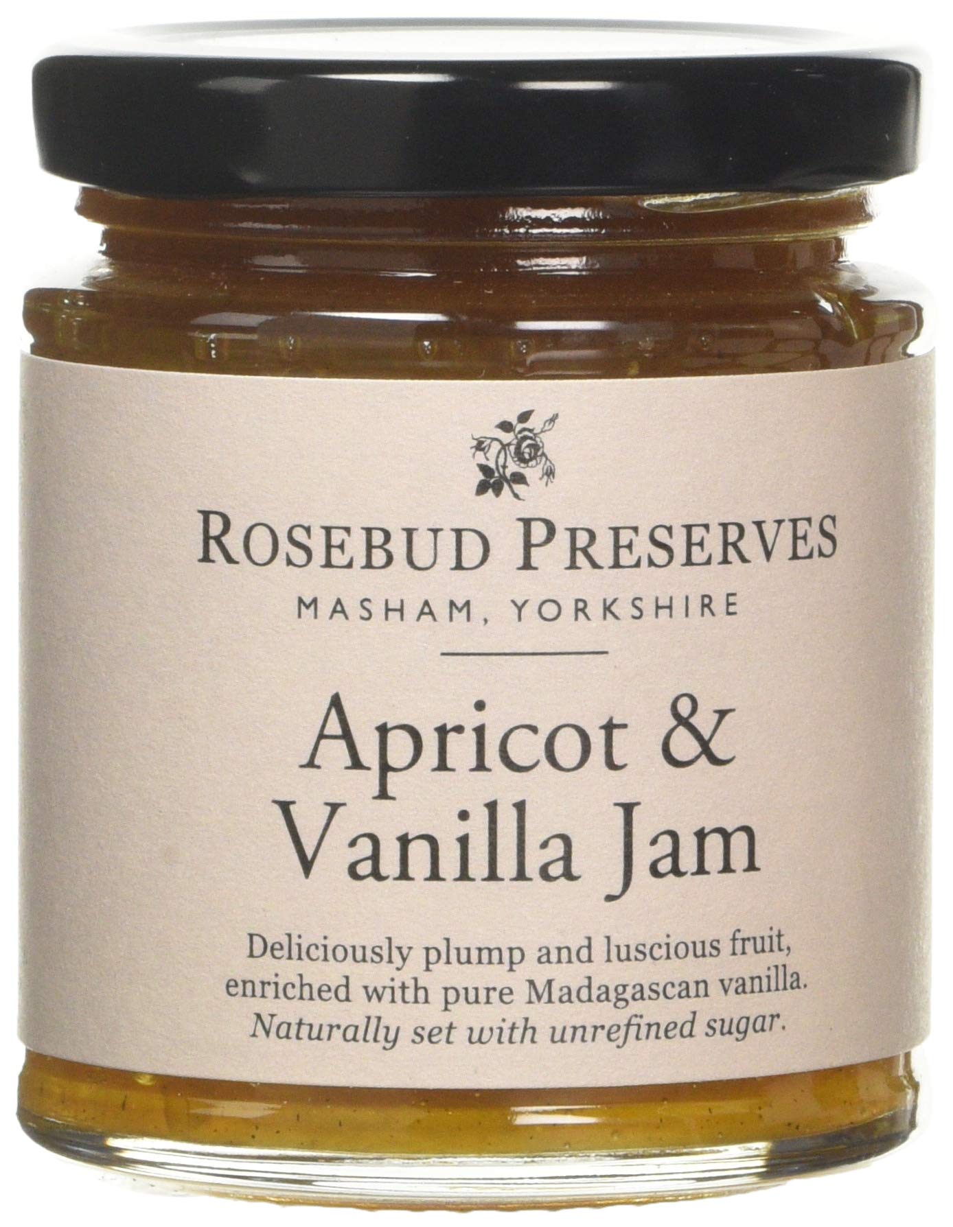 Rosebud Preserves | Apricot and Vanilla Jam | Vegan and Vegetarian | Gluten and Allergen Free | High Fruit Content | Faint Tart Flavour | 227 g
