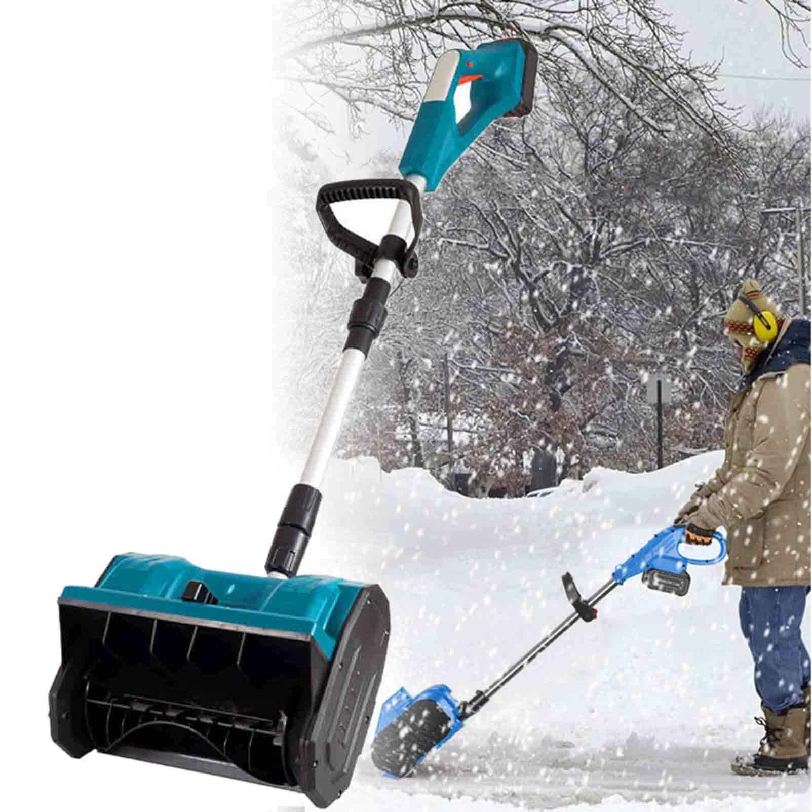 Pala da neve elettrica senza fili, spazzaneve a mano con percorso di sgombero da 33 x 19,8 cm, spazzaneve alimentato con batteria e caricabatterie