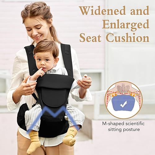 Miniatura 5 de Portabebés para recién nacidos a niños pequeños, portabebés con asiento de cadera, ergonómico, con certificación de seguridad y cápsula de soporte