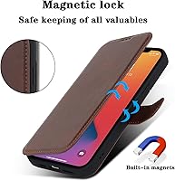 Vista 234 de Havaya Funda para iPhone 13 Pro Max y iPhone 12 Pro Max, cartera compatible con magsaf 2 en 1, desmontable magnética con tarjetero y ranura trasera