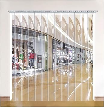Plastic Vinyl Strip Door Curtain Thermally Insulated Transparent Clear PVC Curtain for Industrial, Garage, Business Size 105x210cm/41.34x82.68in
