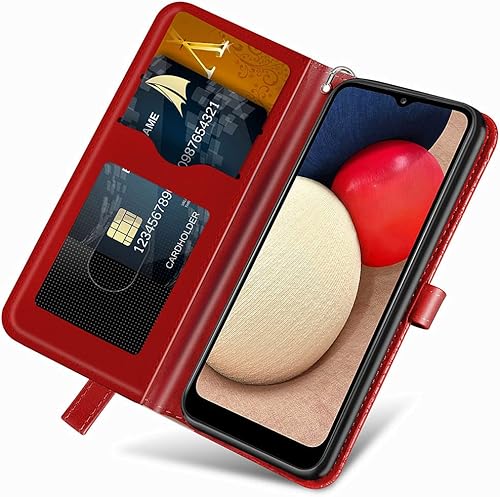 Miniatura 2 de Funda tipo cartera para Samsung Galaxy A03S, piel sintética de alta calidad con diseño de árbol en relieve, función atril, ranuras para tarjetas,