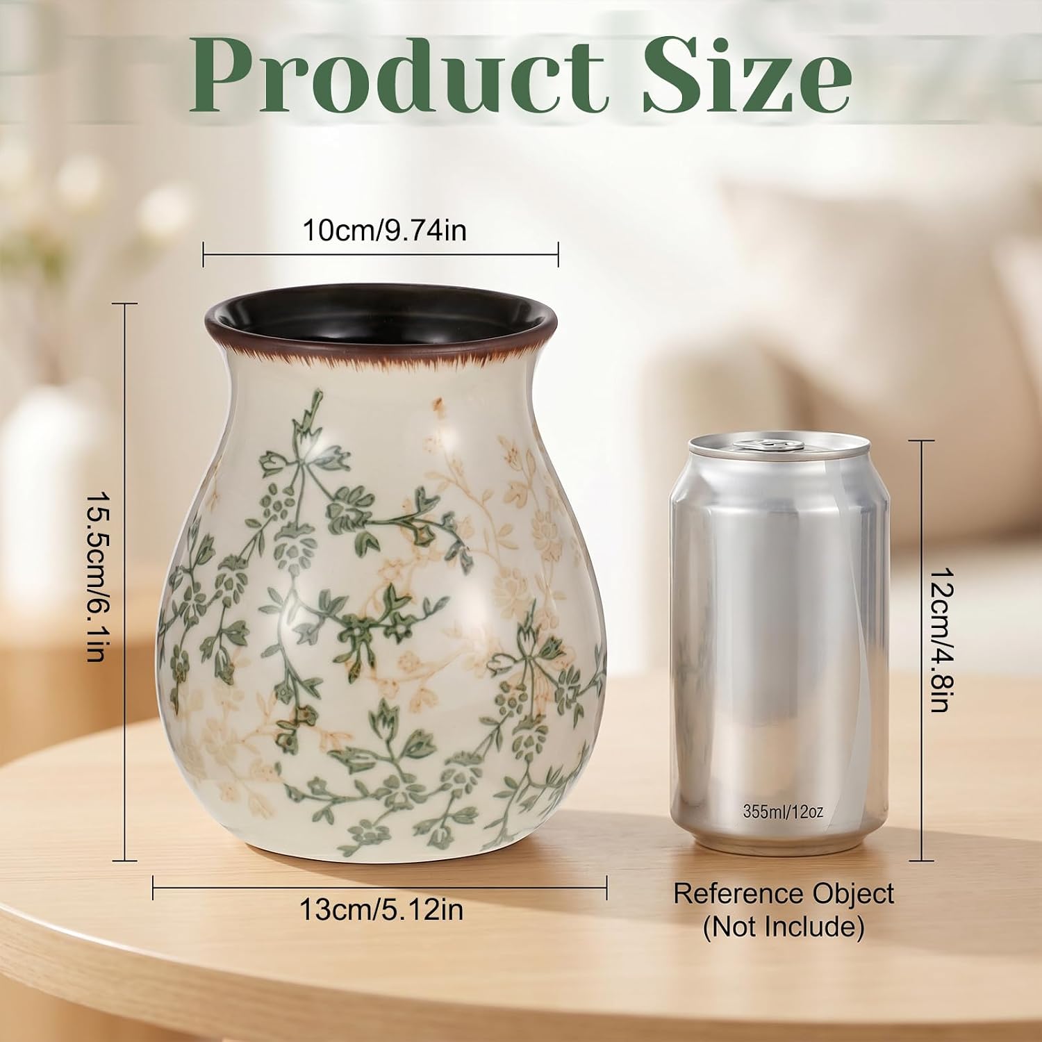 Rustic Ceramic Utensil Holder for Kitchen Counter Farmhouse